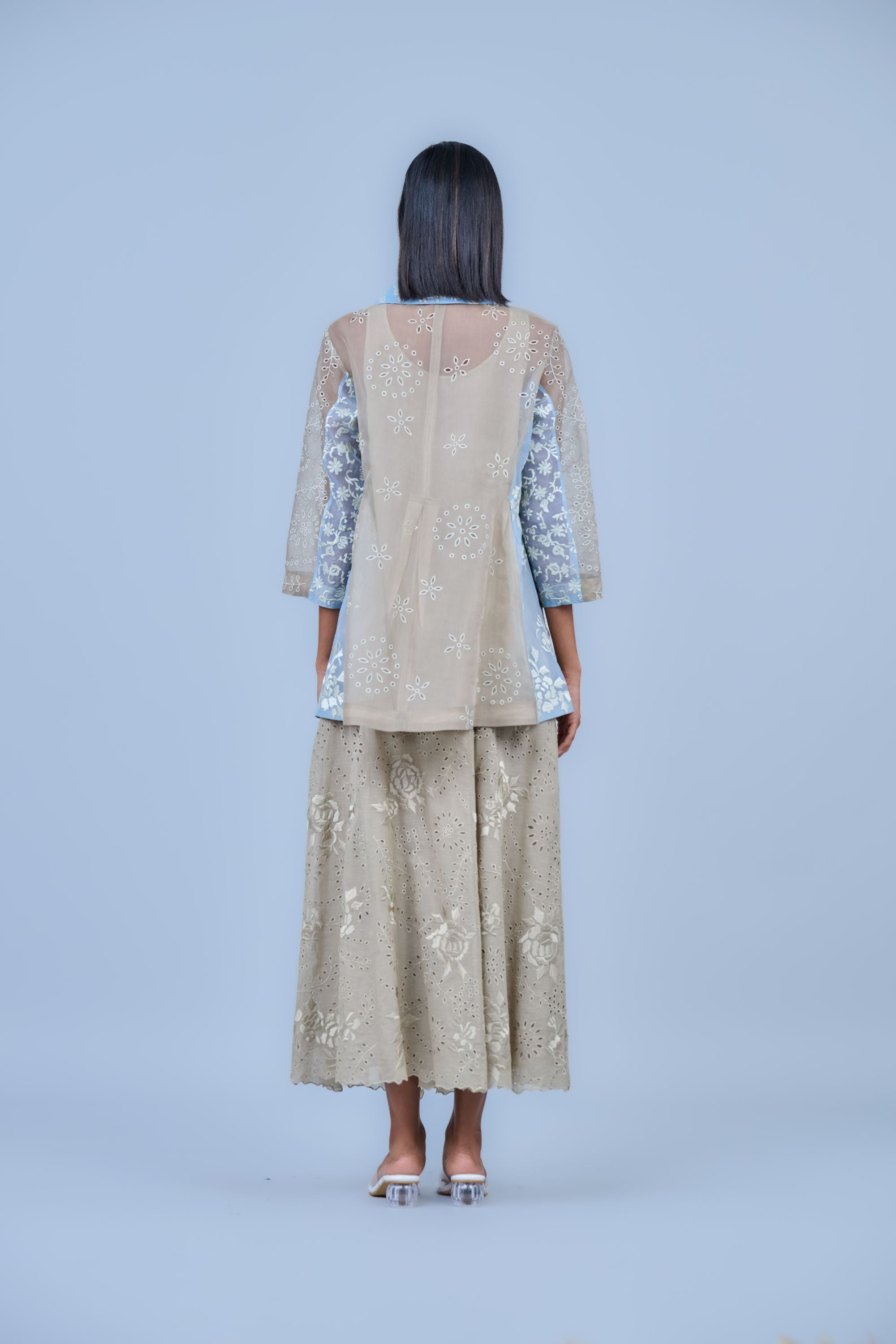 Ice Multi Ec  Silk Organza Top