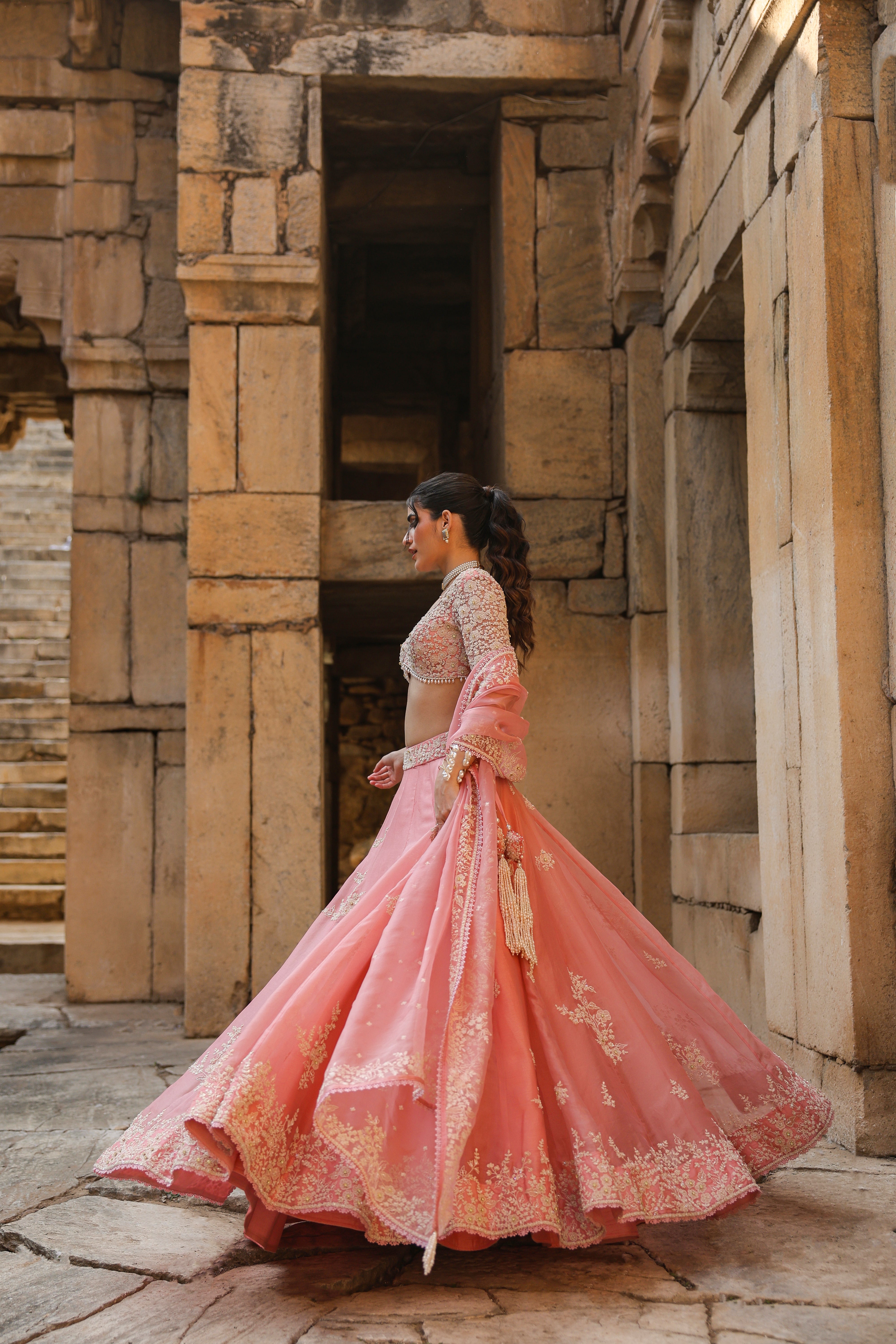 Vaayu Pink Guldasta Lehenga Set