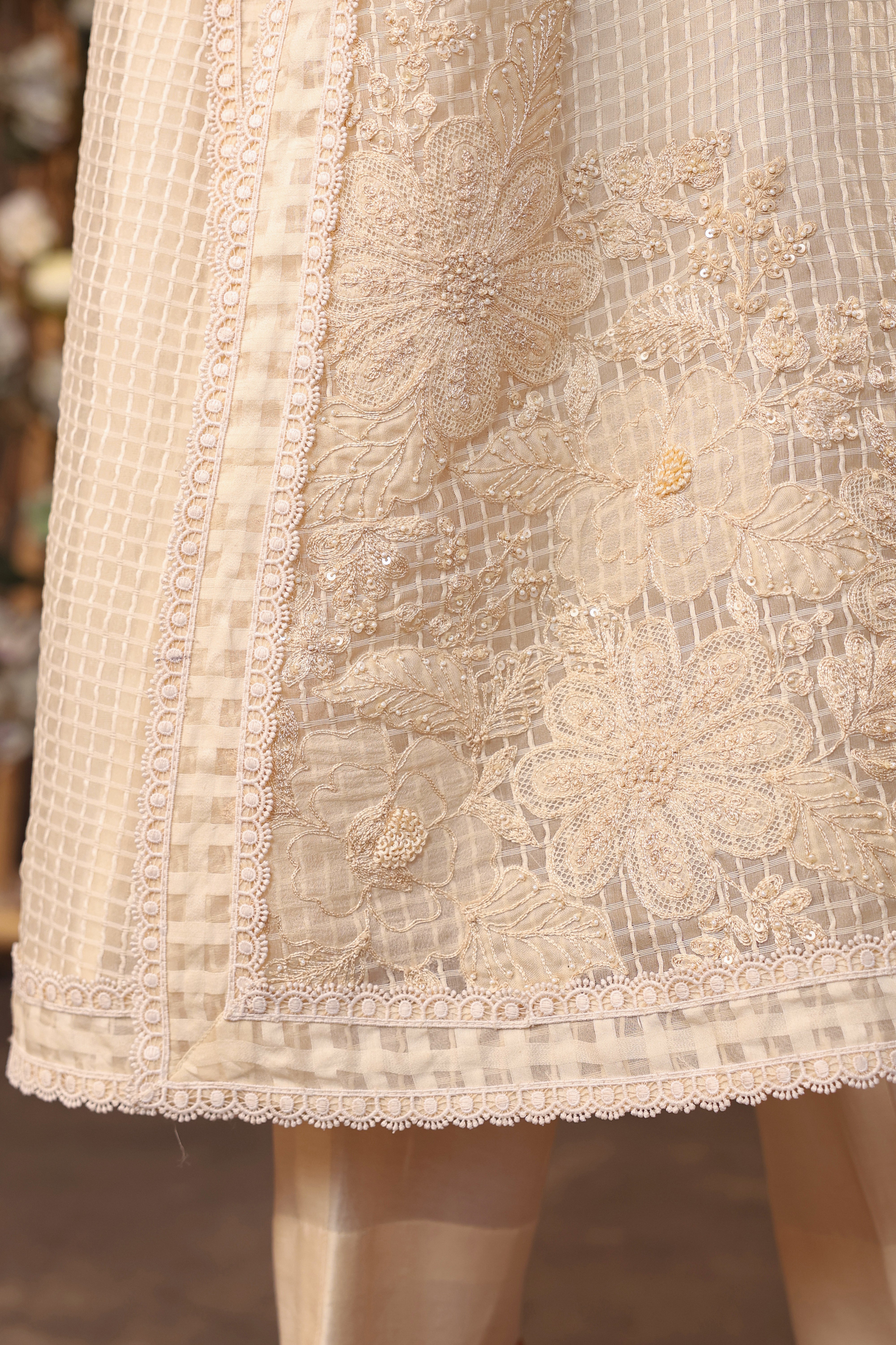 Vaayu Ivory Straight Long Kurta Set