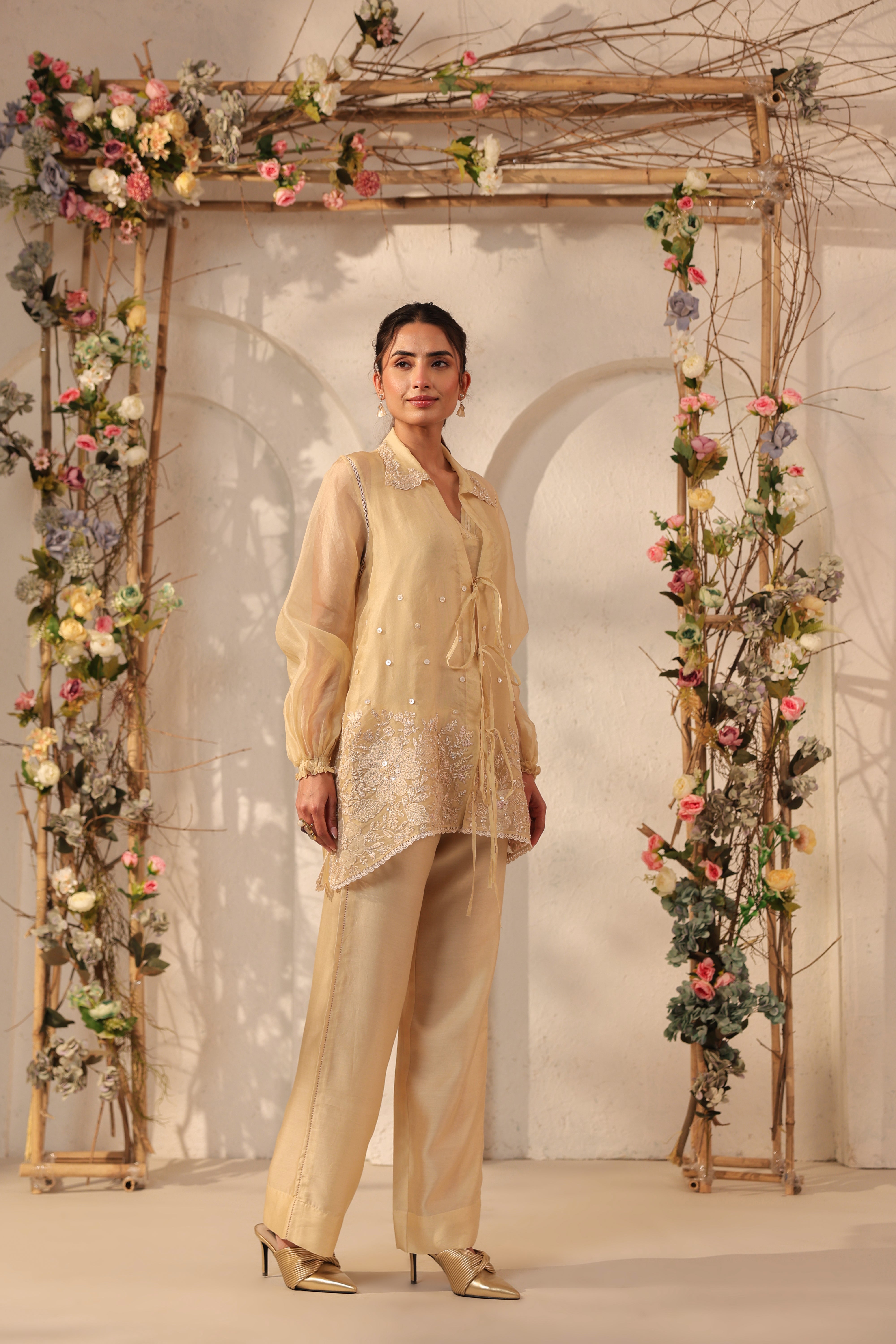 Vaayu Beige Jacket Co-ord Set