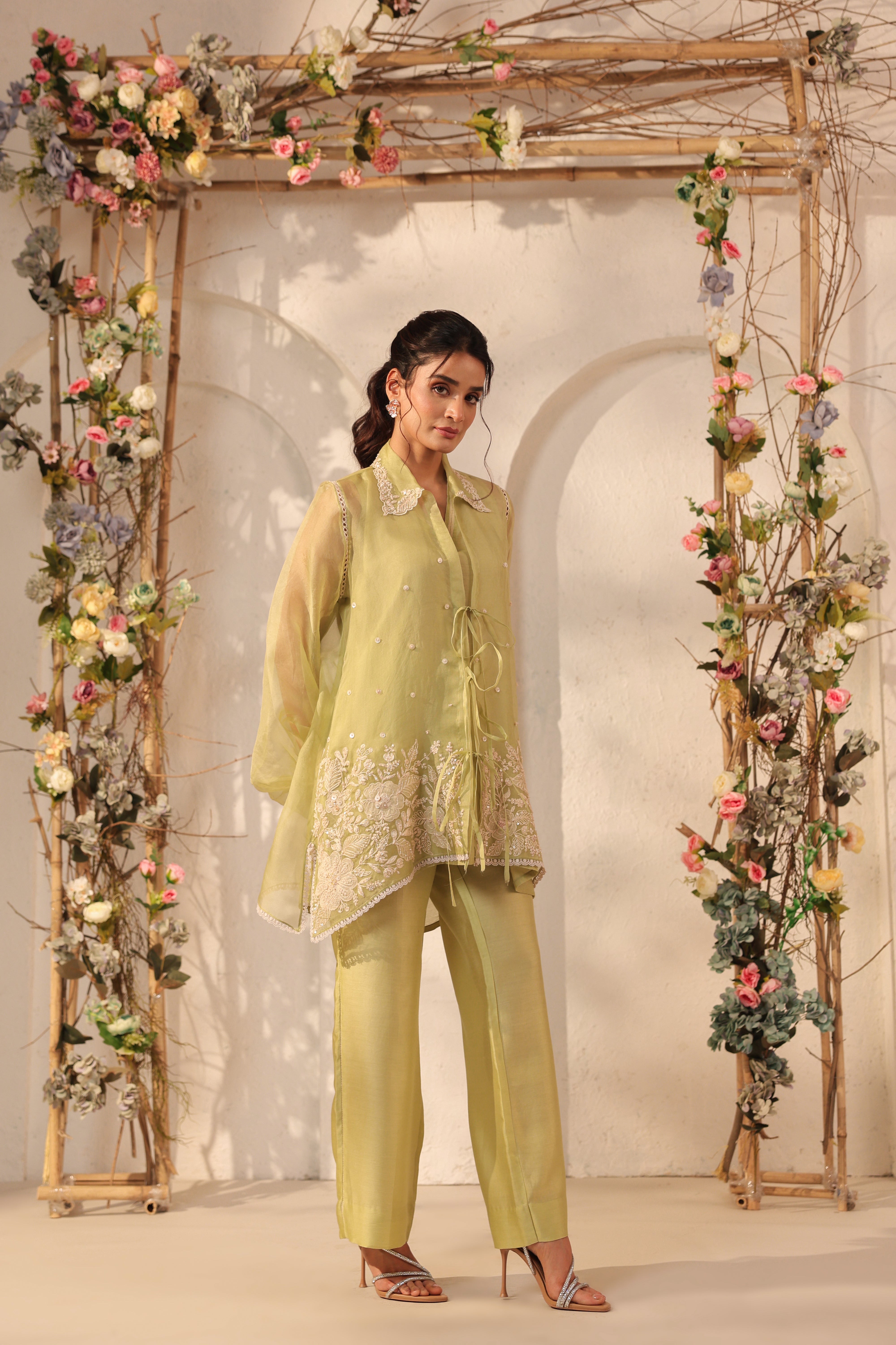 Vaayu Green Jacket Co-ord Set