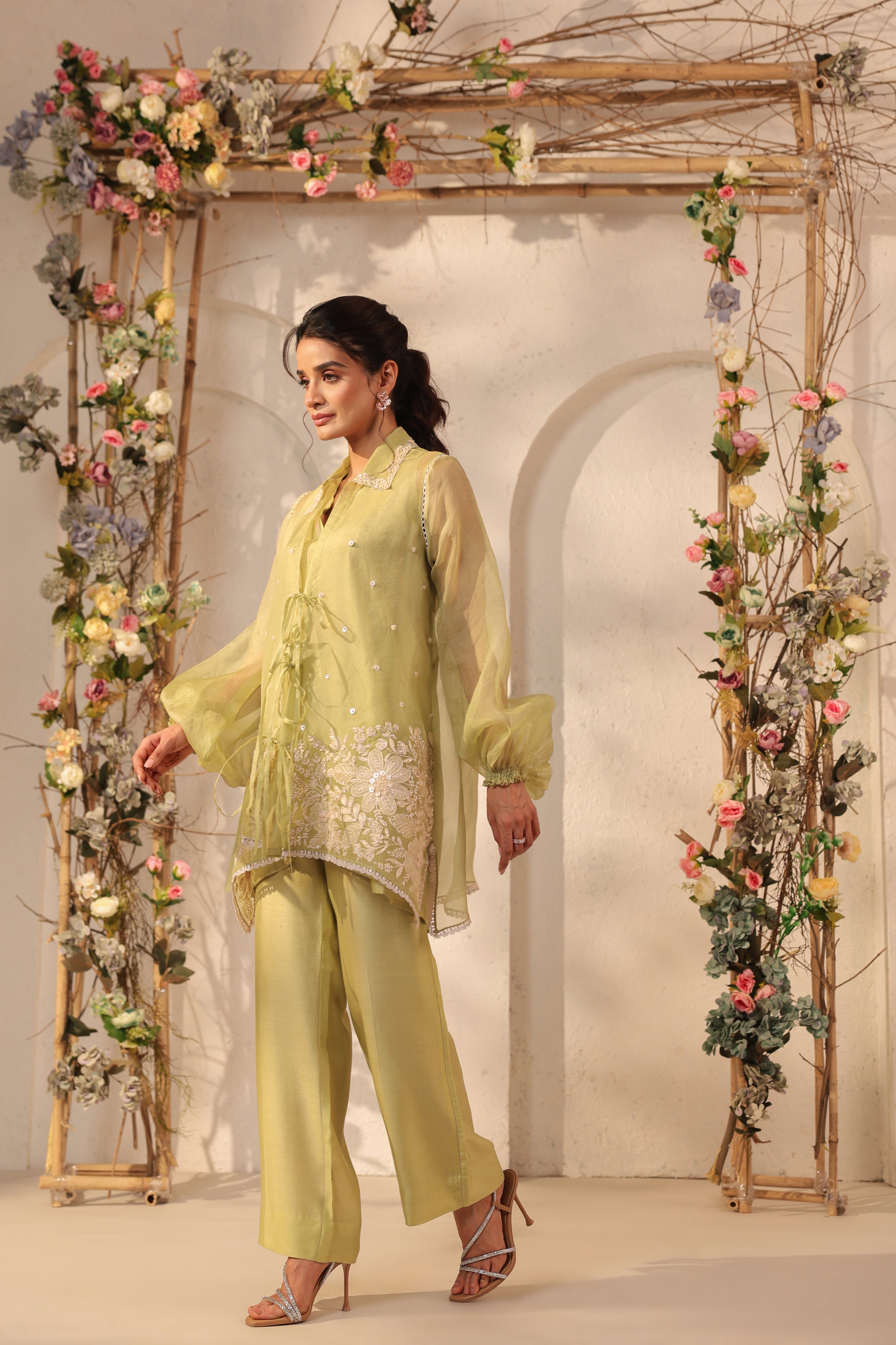 Vaayu Green Jacket Co-ord Set