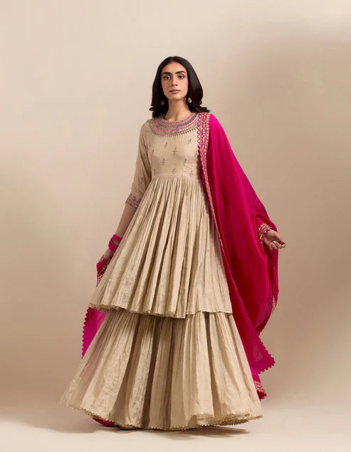 Classic Peplum Anarkali Set