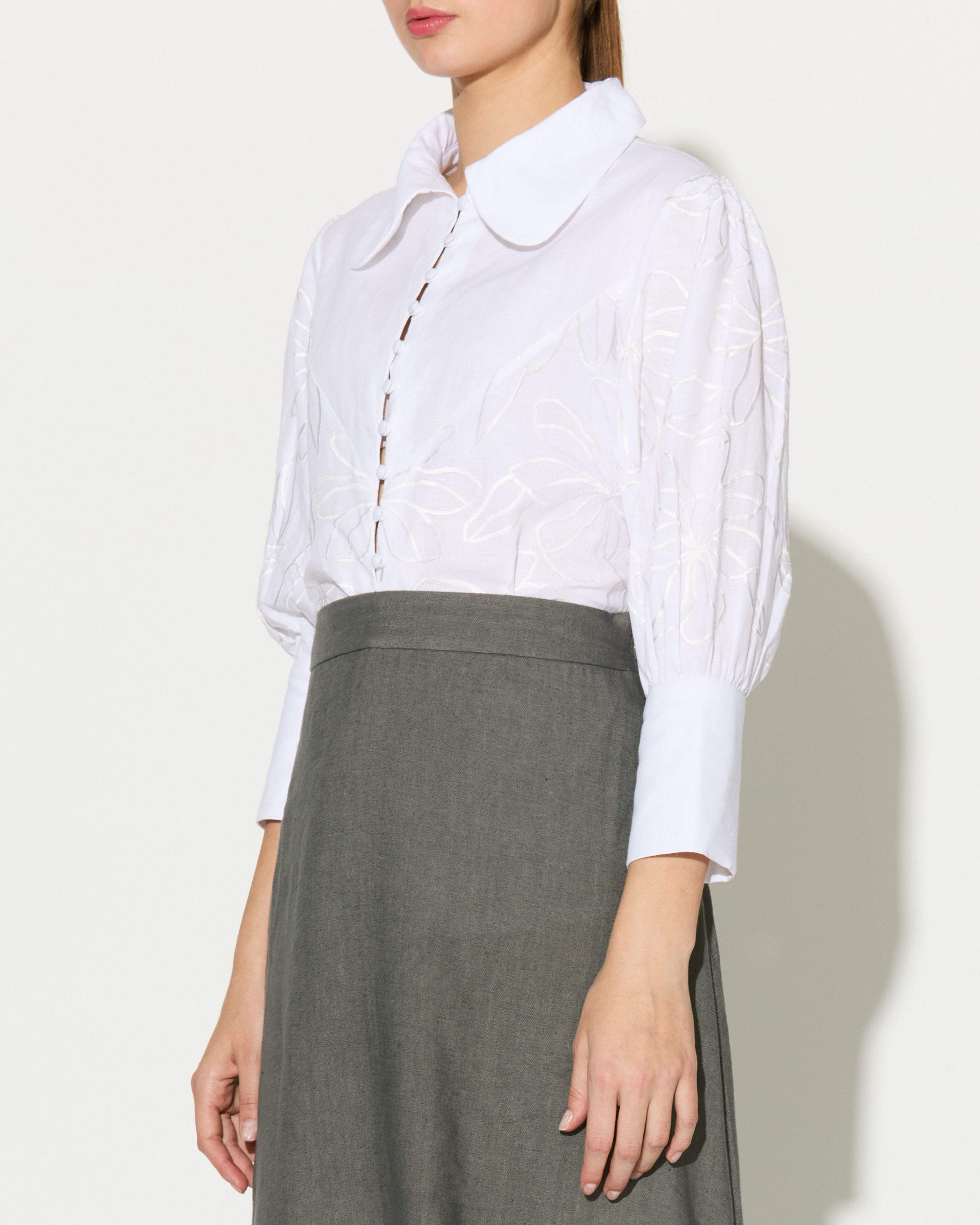 WHITE EMBROIDERED SHIRT