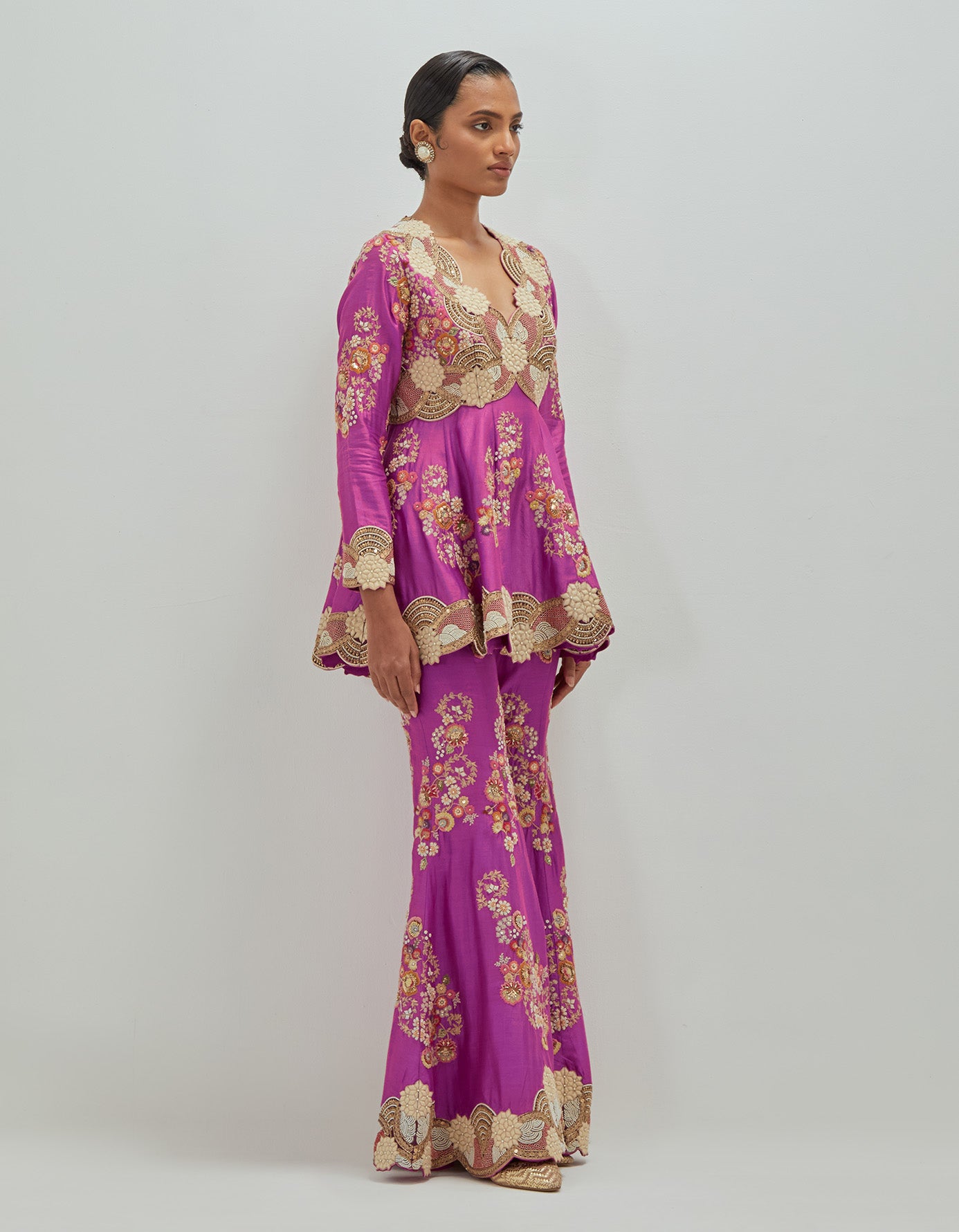 peplum sharara set