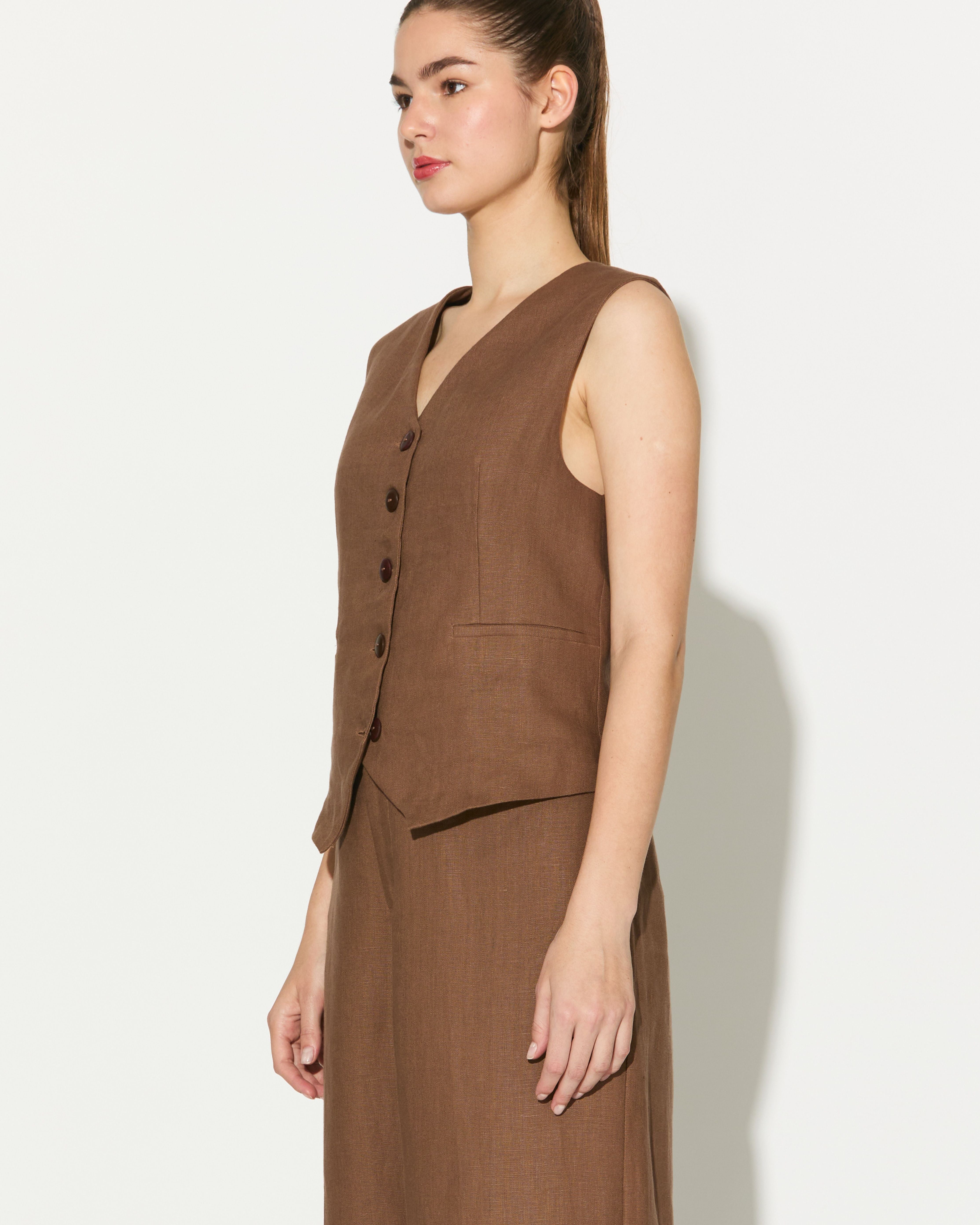 BROWN PLAIN WAISTCOAT