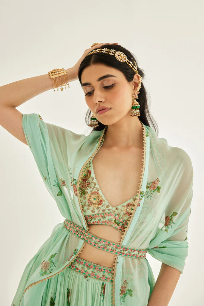 Plume Blue Lehenga Set