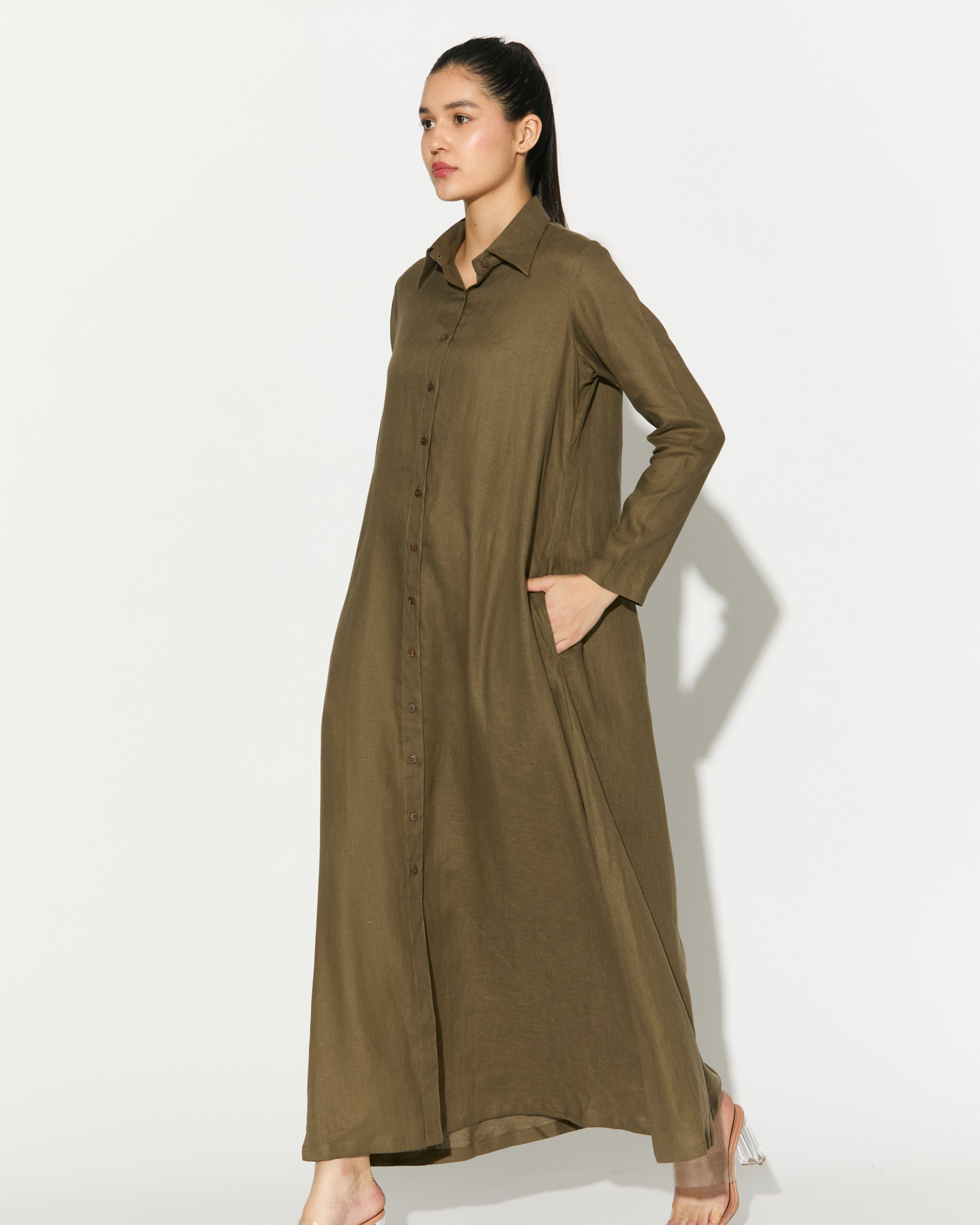 SAGE GREEN SHIRT DRESS