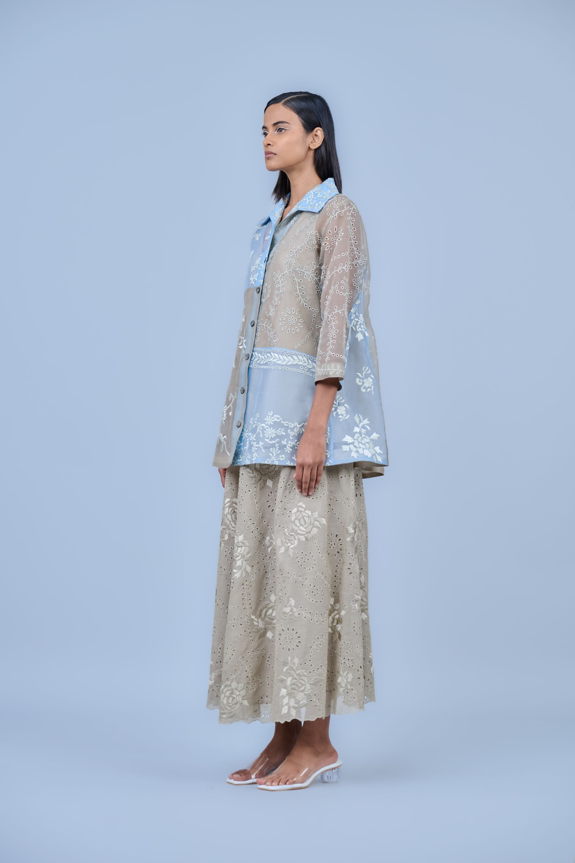 Natural Silk Organza Palazzo