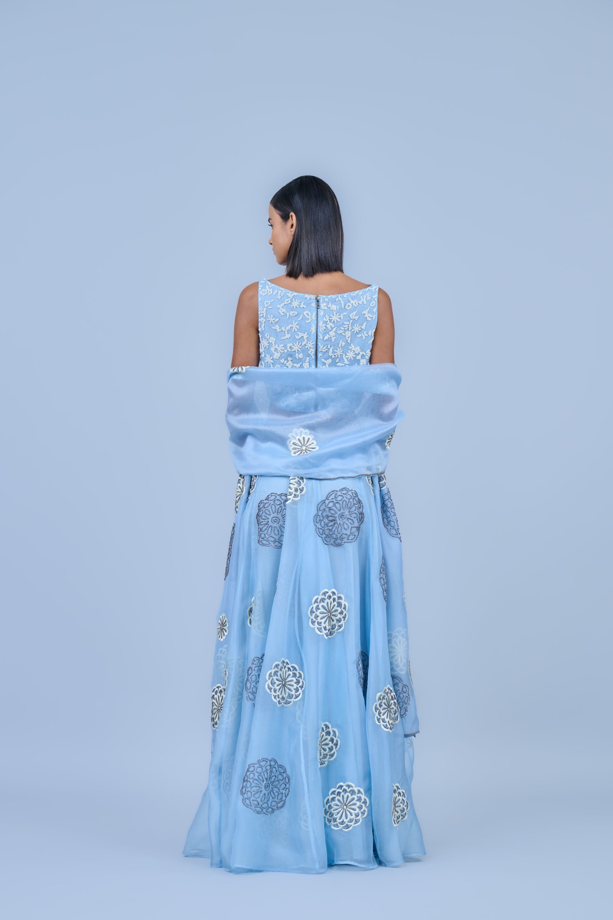 Ice Ec Slv Silk Organza Dupatta