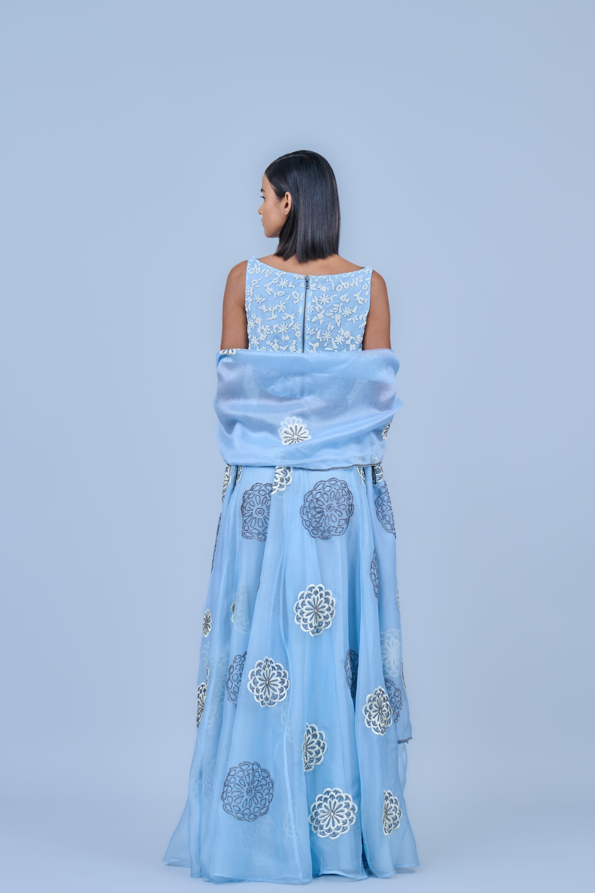 Ice Ec Slv Silk Organza Skirt