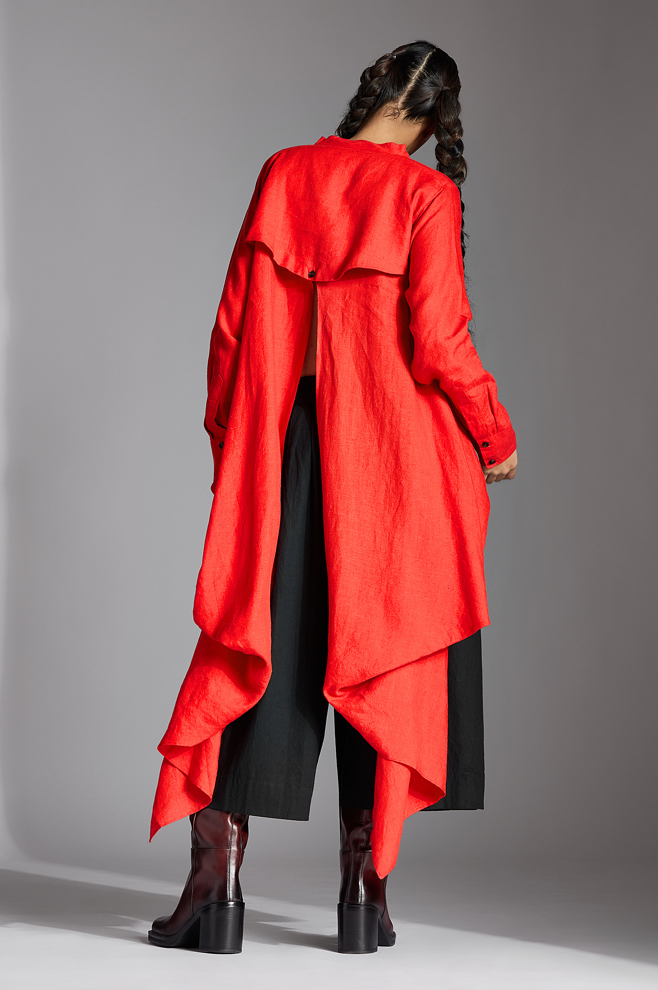 Elva Shirt in Red linen