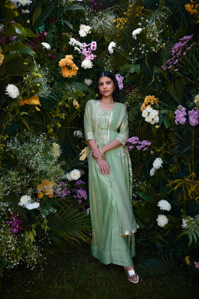Mist Green Anarkali Set