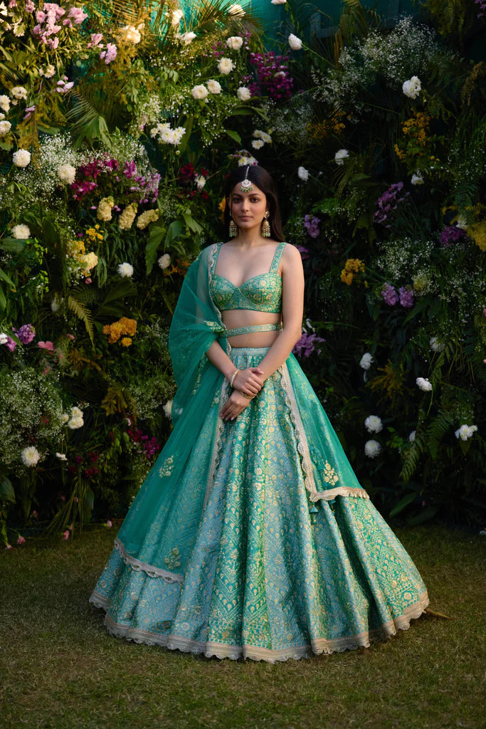 Vivid Green Lehenga Set