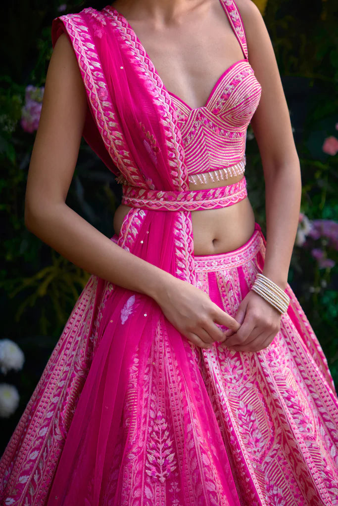Fuchsia Pink Lehenga Set