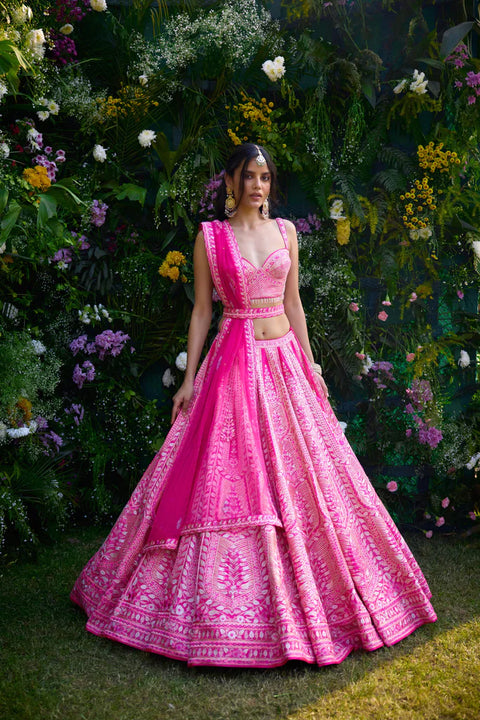 Fuchsia Pink Lehenga Set – Deval The Multi Designer Store