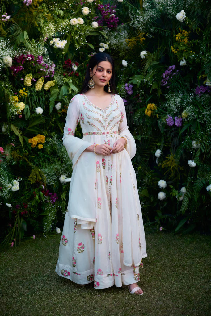 Ivory Anarkali Set