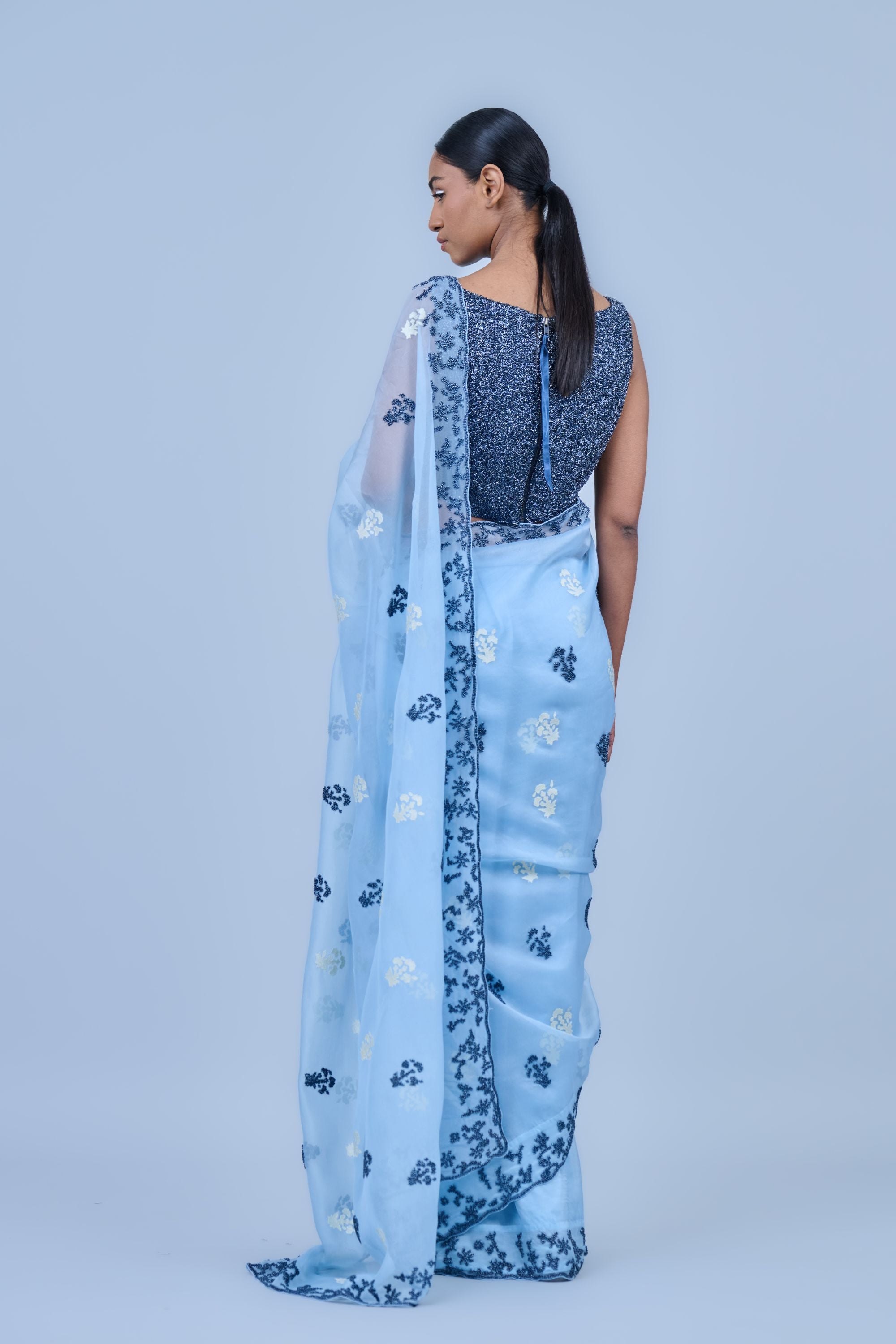 Ice Ec Spc Silk Organza Sari