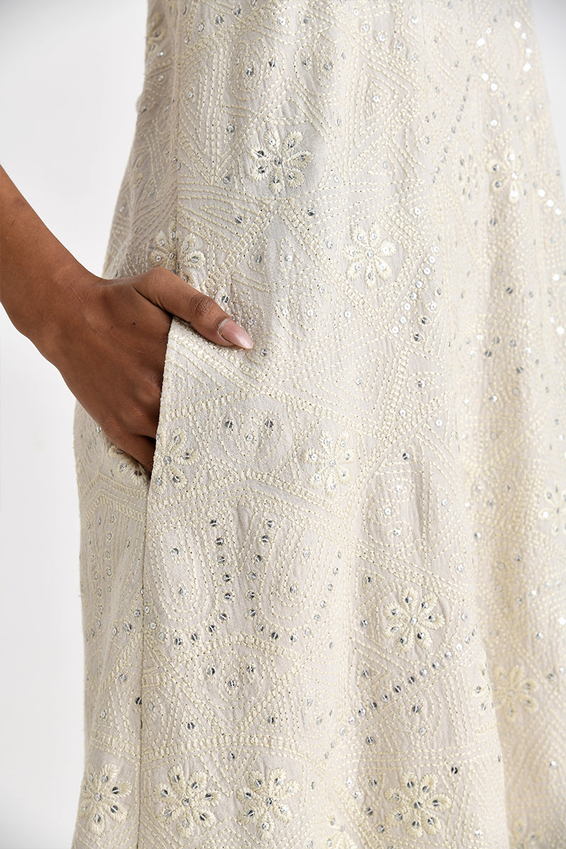 Astras Srappy Embroidered Dress