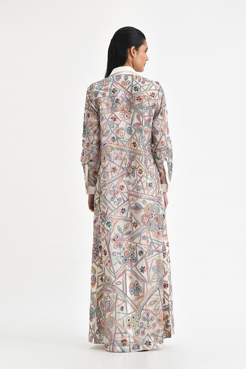 Otillie Embroidered Overlay
 Shirt Dress