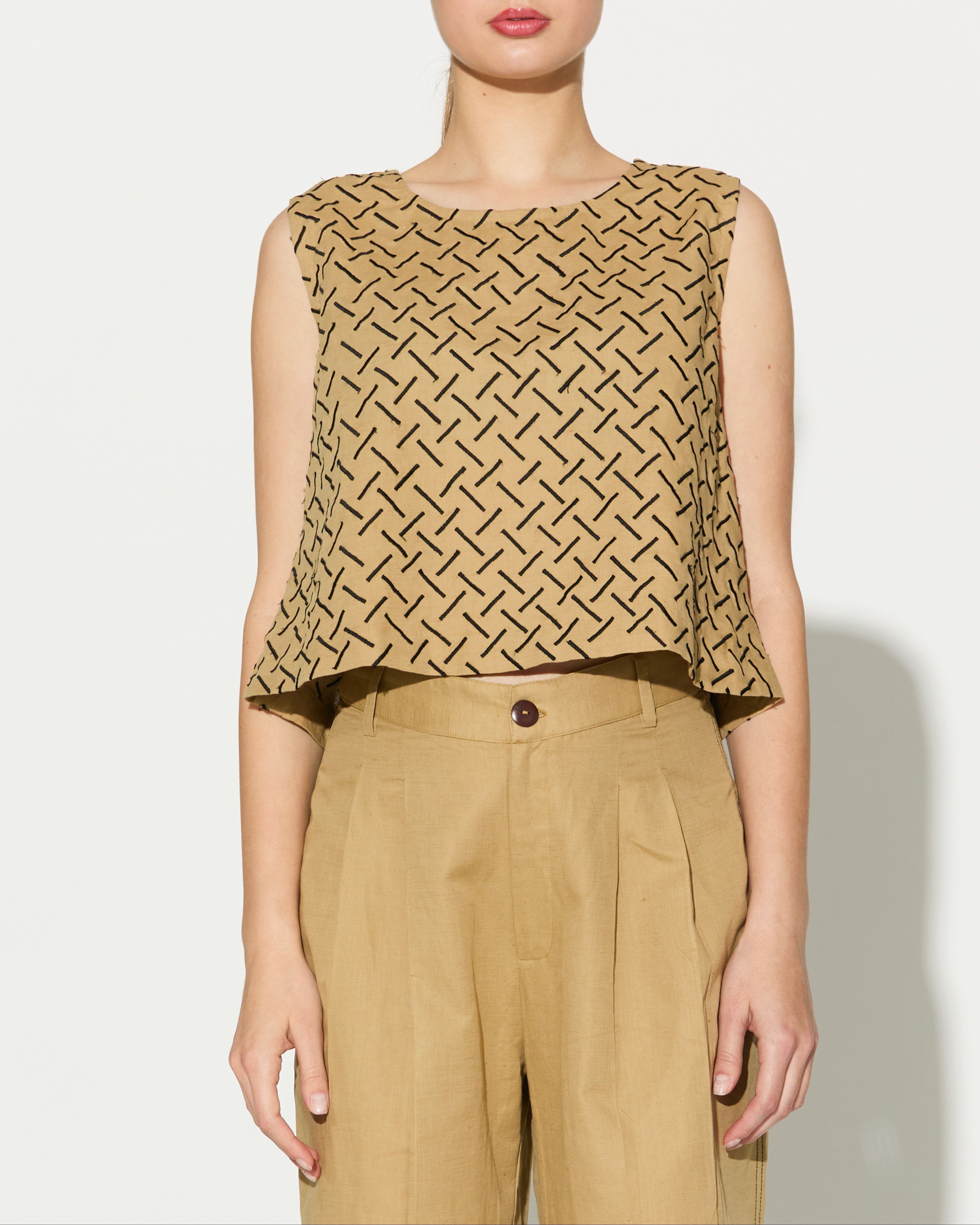 GOLDEN EMBROIDERED TOP