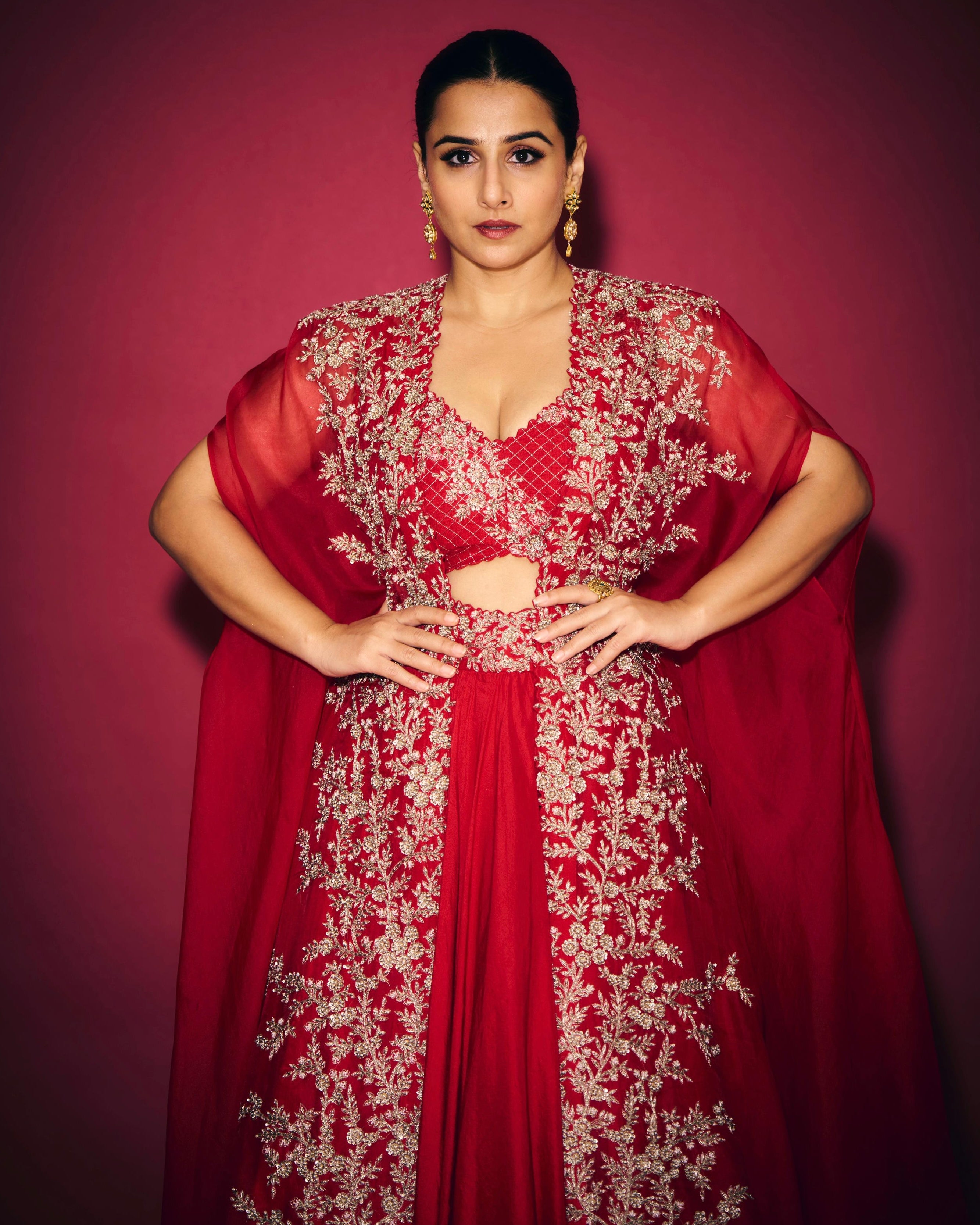 Vidya Balan in Anaya Cape Set