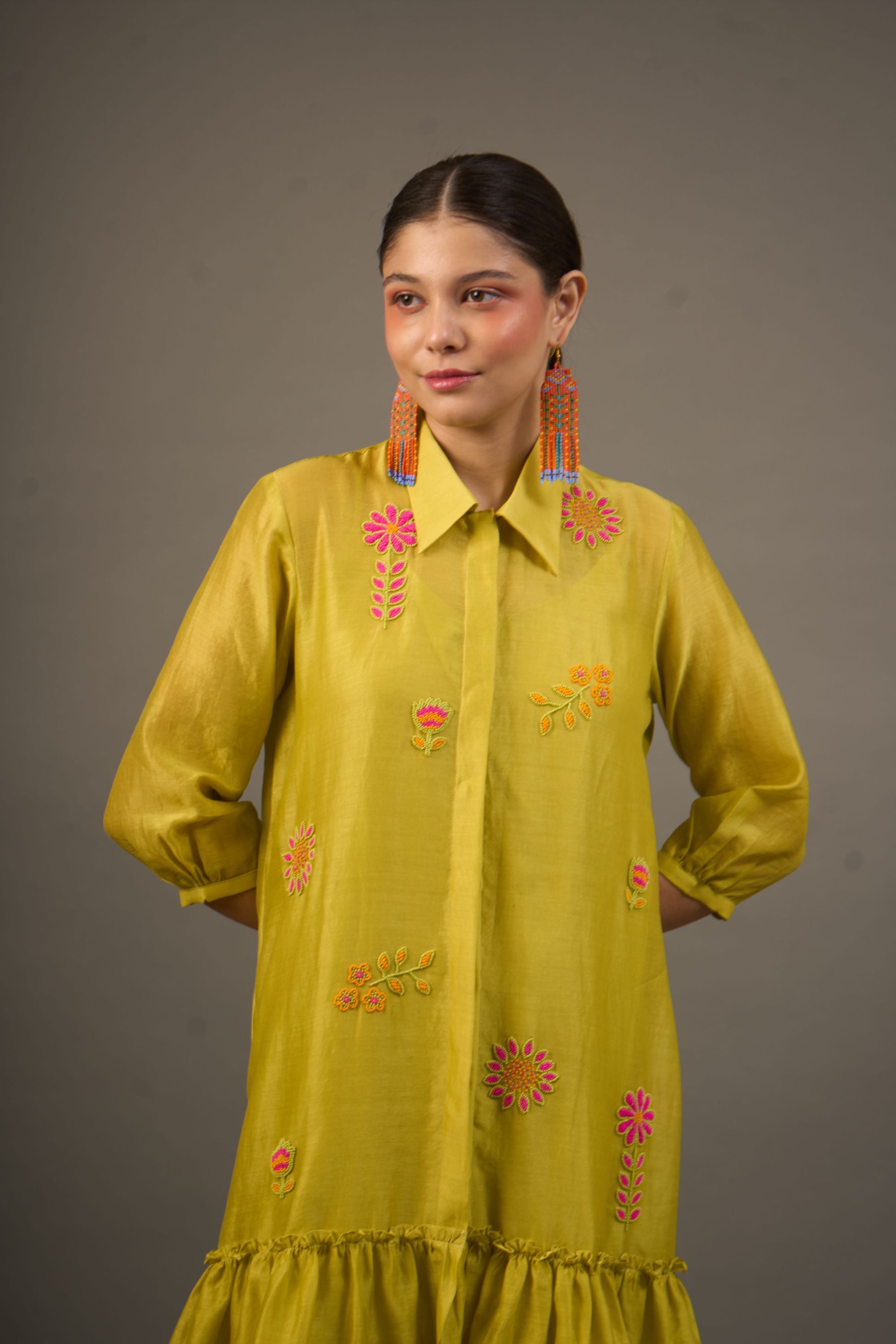 Lime Short Dress w Slip