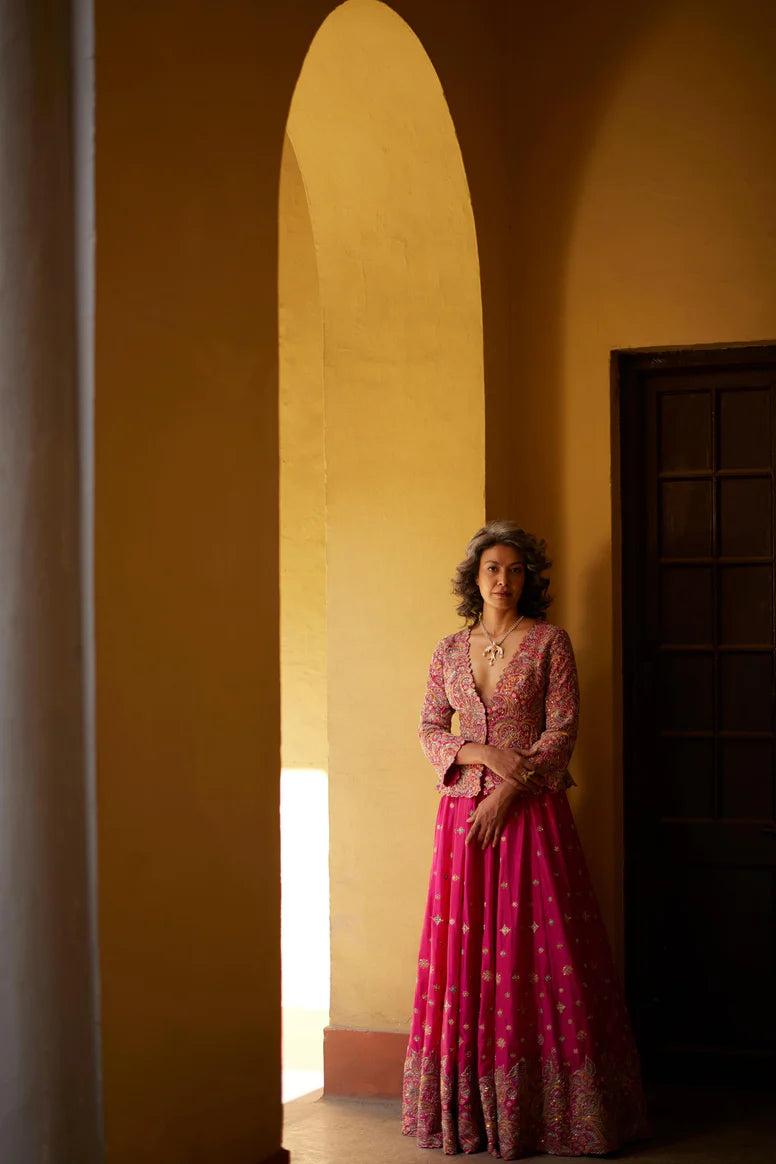 Pink Alka Jacket Set