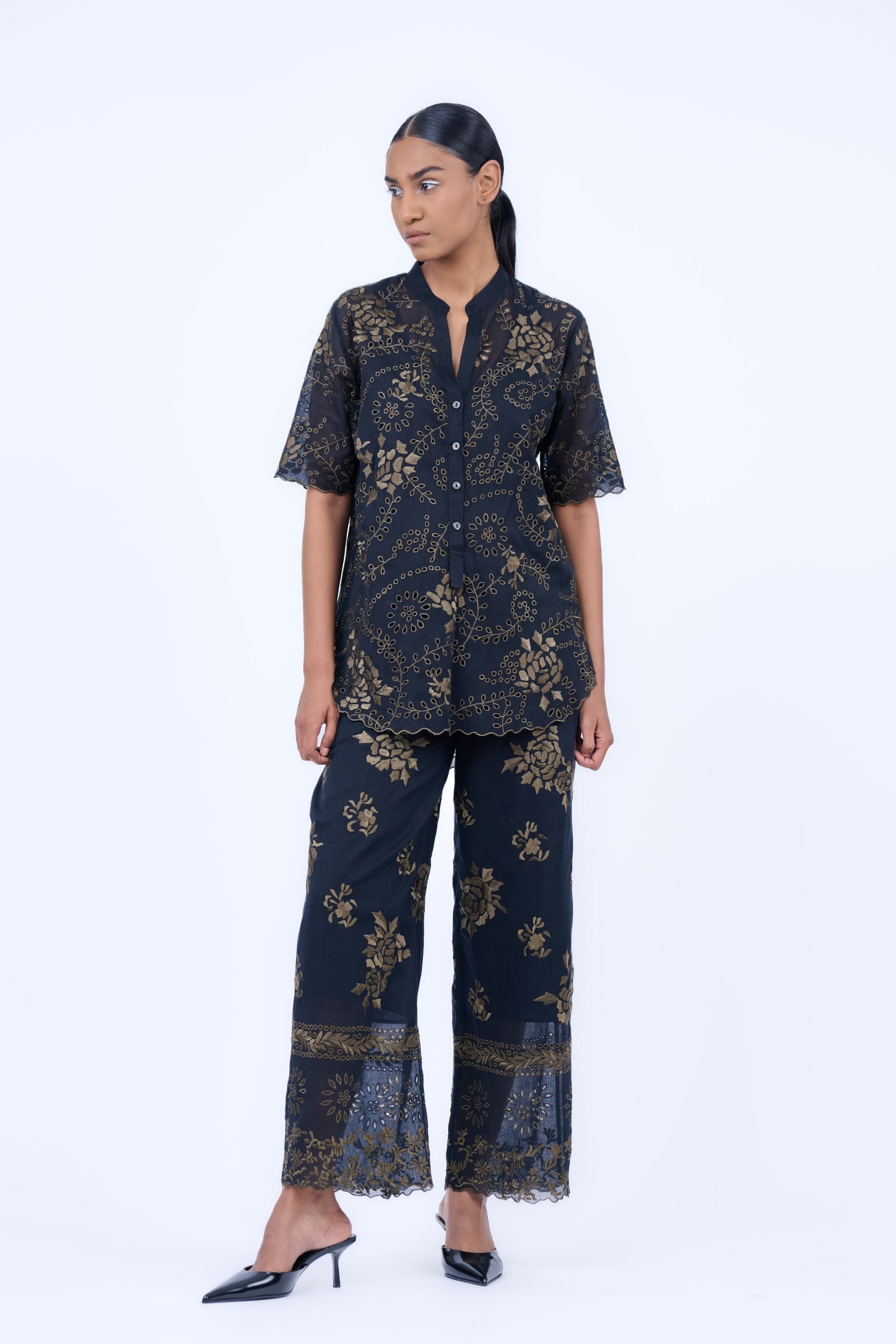 Black Kh Handloom Cotton Pant