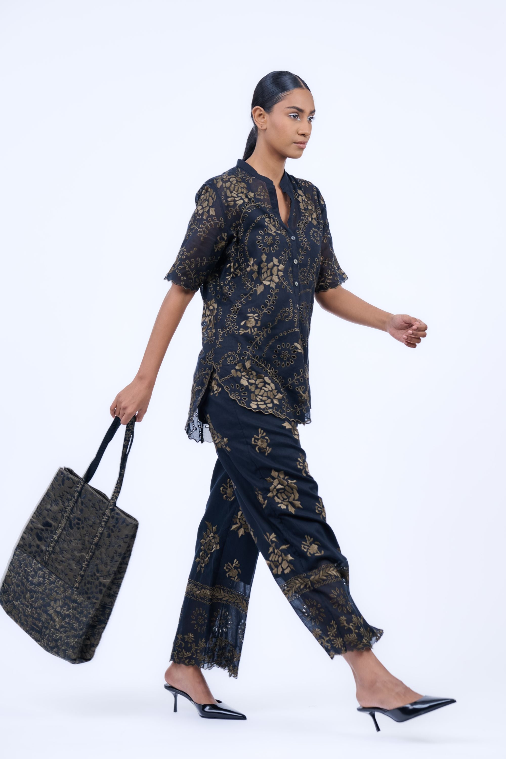 Black Kh Handloom Cotton Top