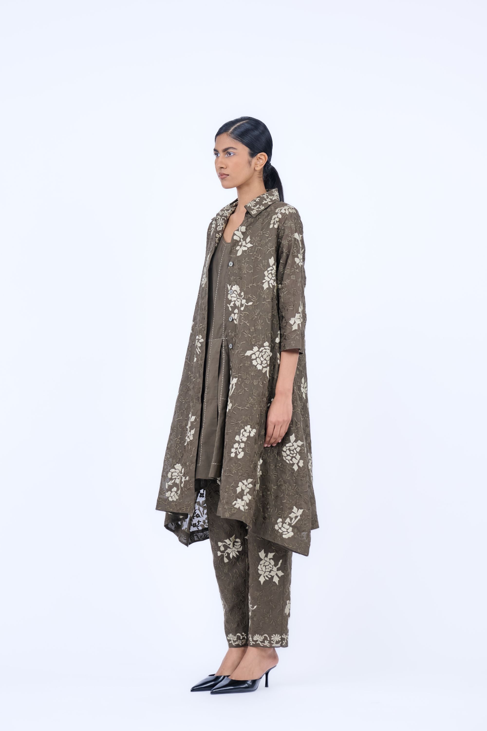 Khaki Kh Nat  Handloom Cotton Jacket