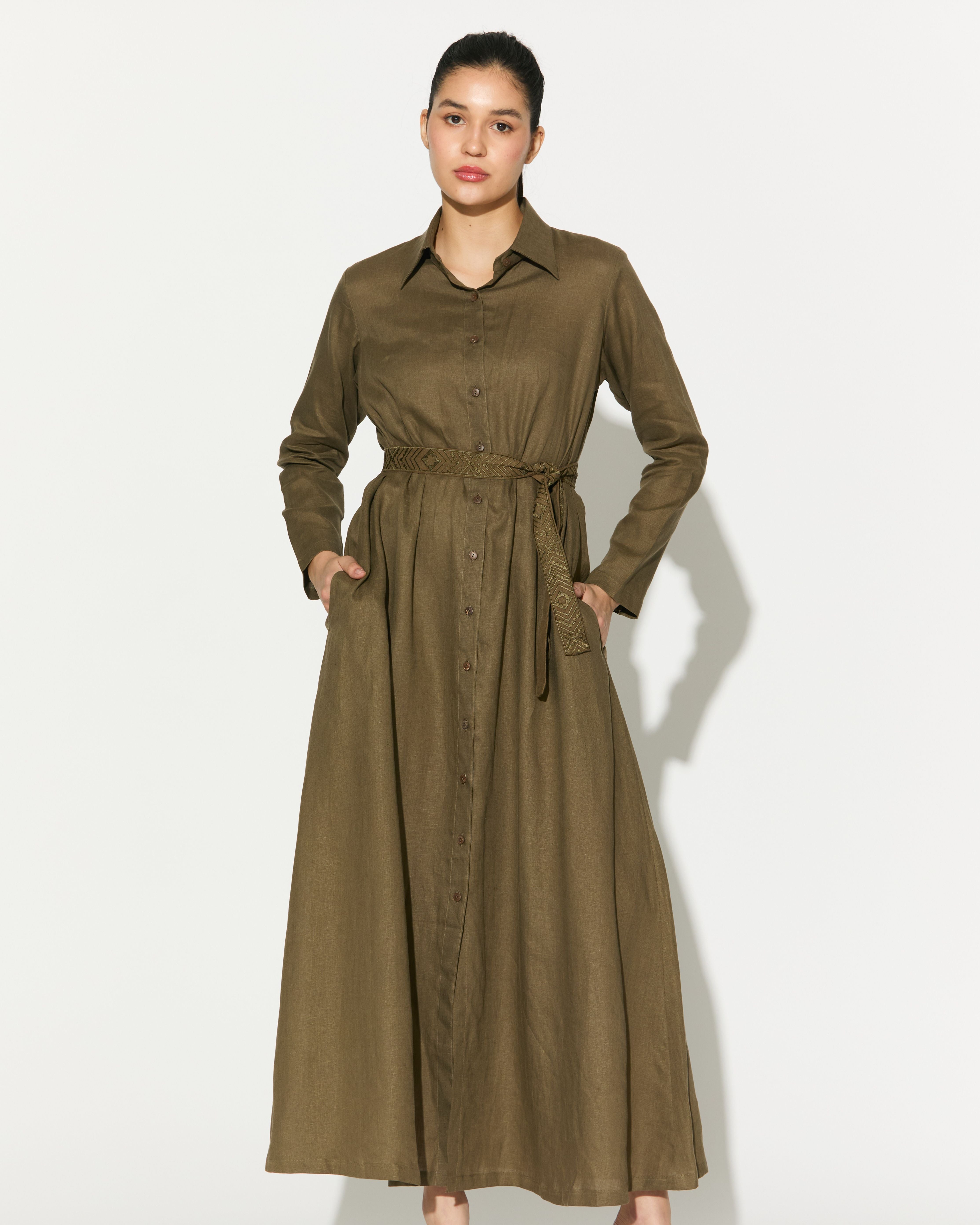 SAGE GREEN SHIRT DRESS