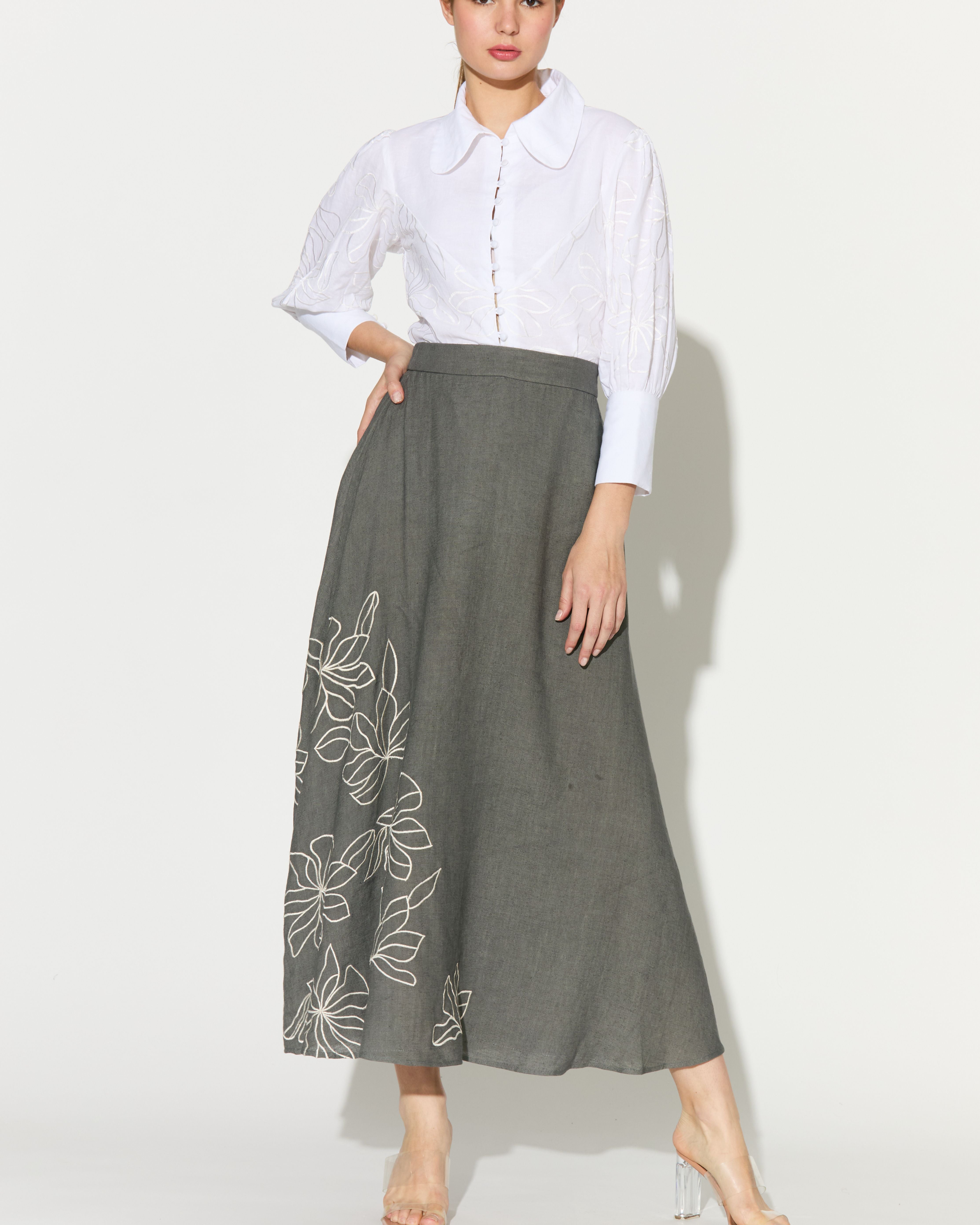 WHITE EMBROIDERED SHIRT