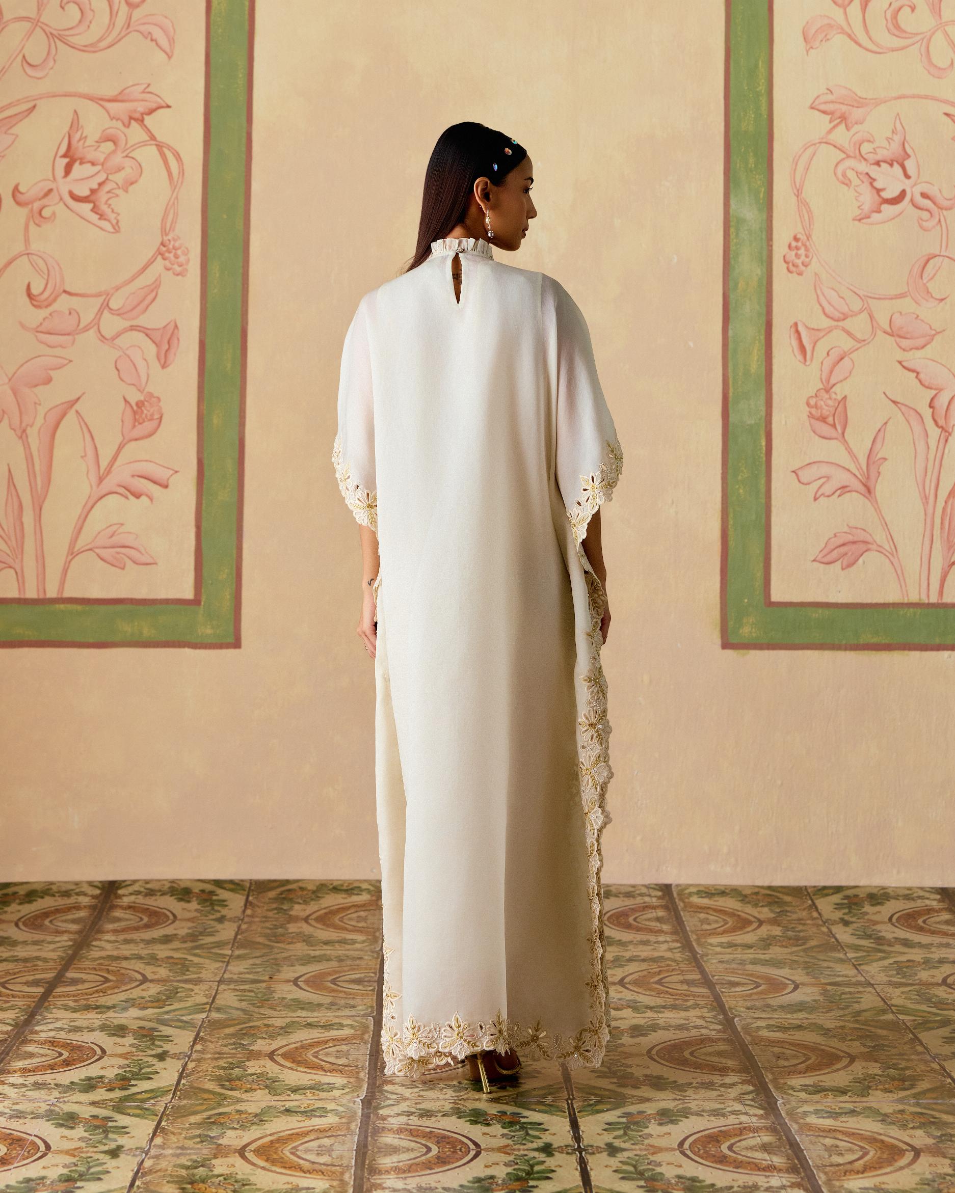 IVORY AND GOLD LONG KAFTAN