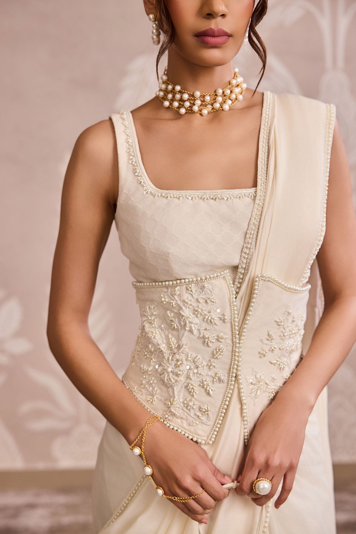 Elegant Dahlia Jacquard Embroidered Corset Belt - Stylish Waist Cinch Accessory