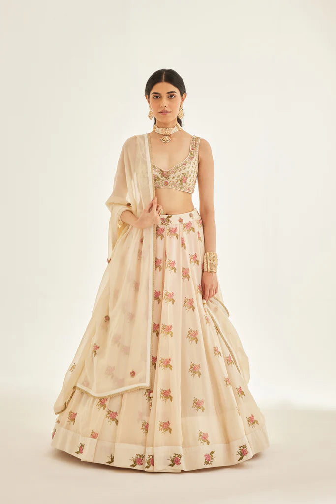 Papyrus White Lehenga Set