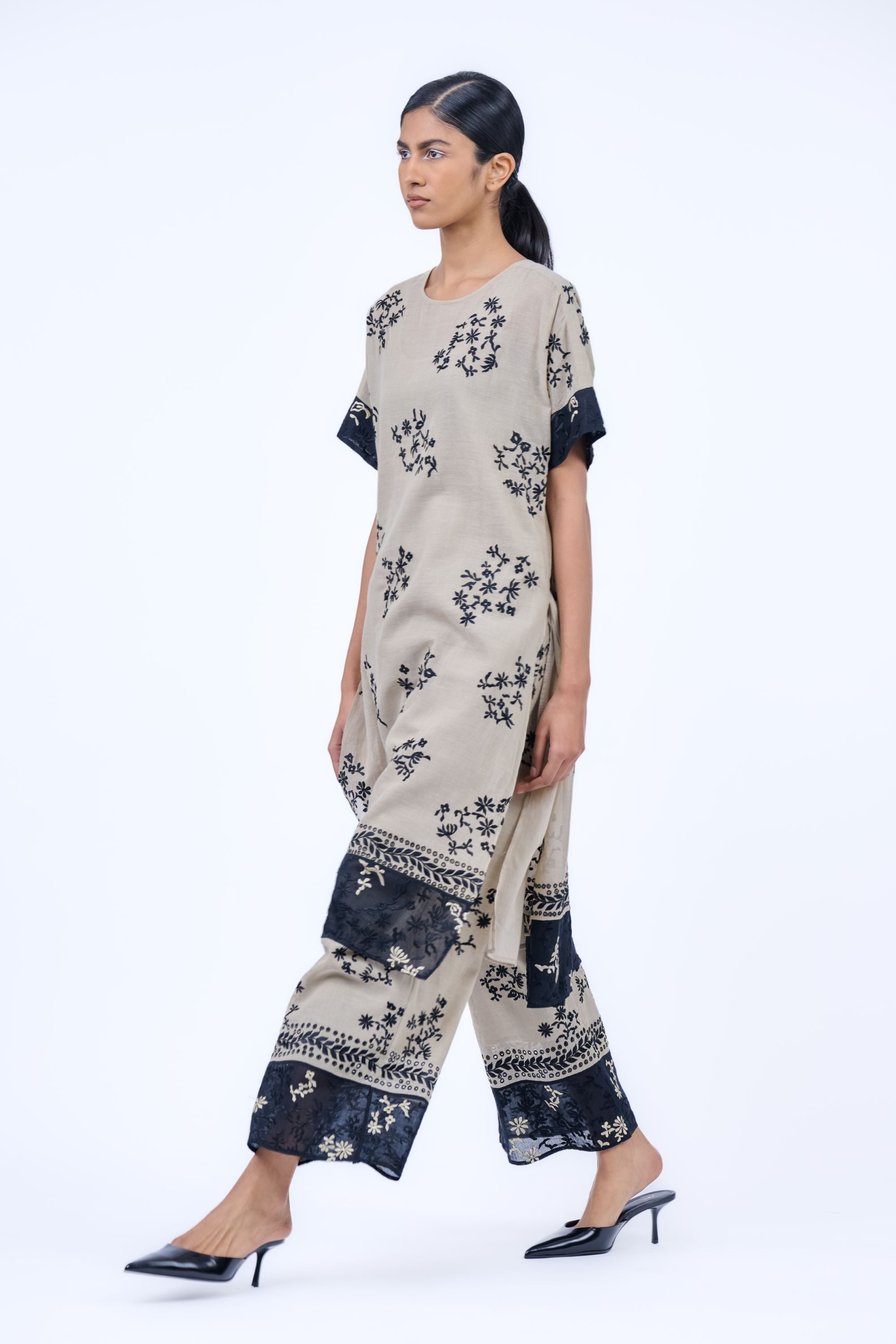 Natural Blk Handloom Cotton Pant