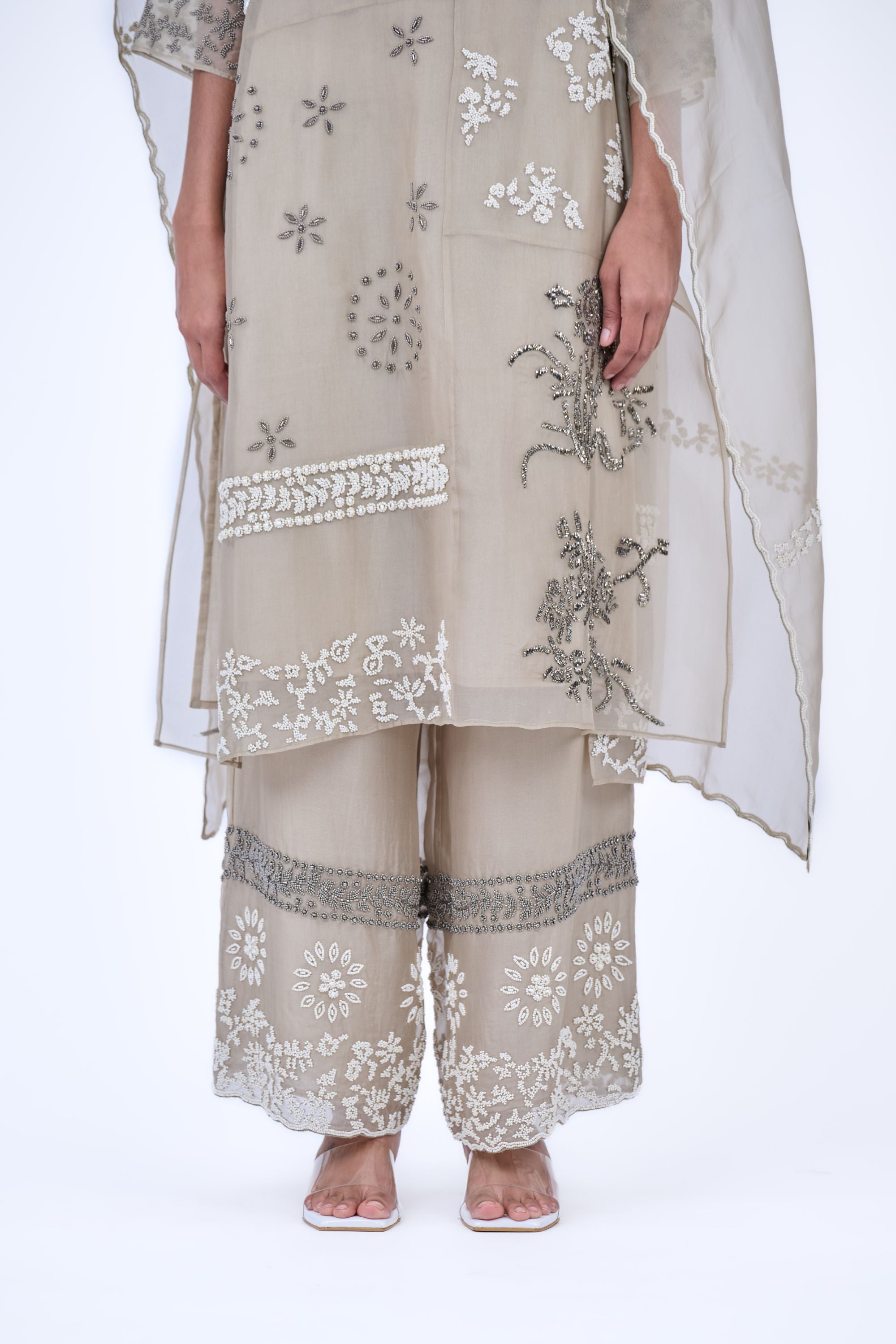 Natural Ec Slv Silk Organza Pant