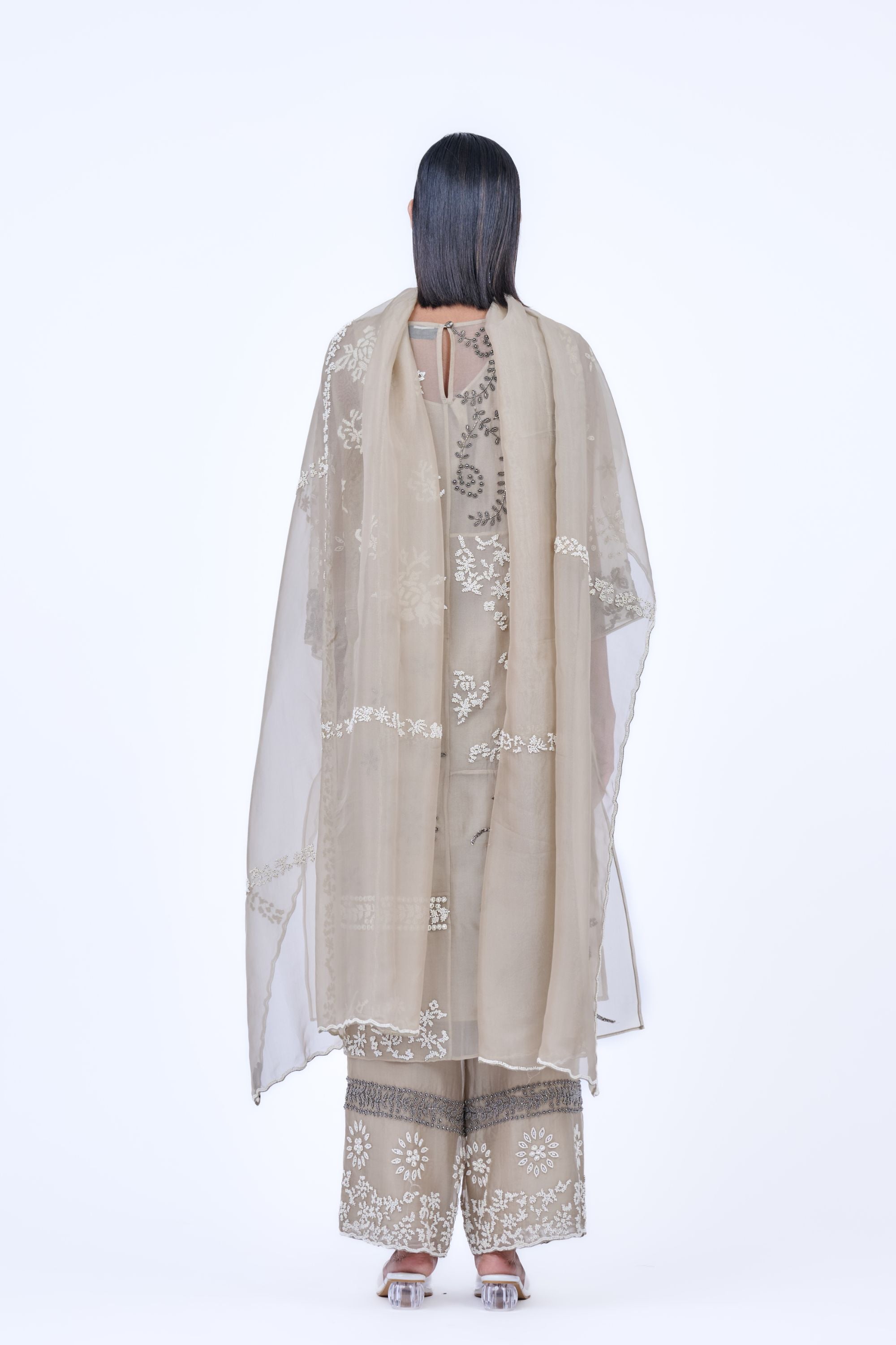 Natural Ec Silk Organza Dupatta