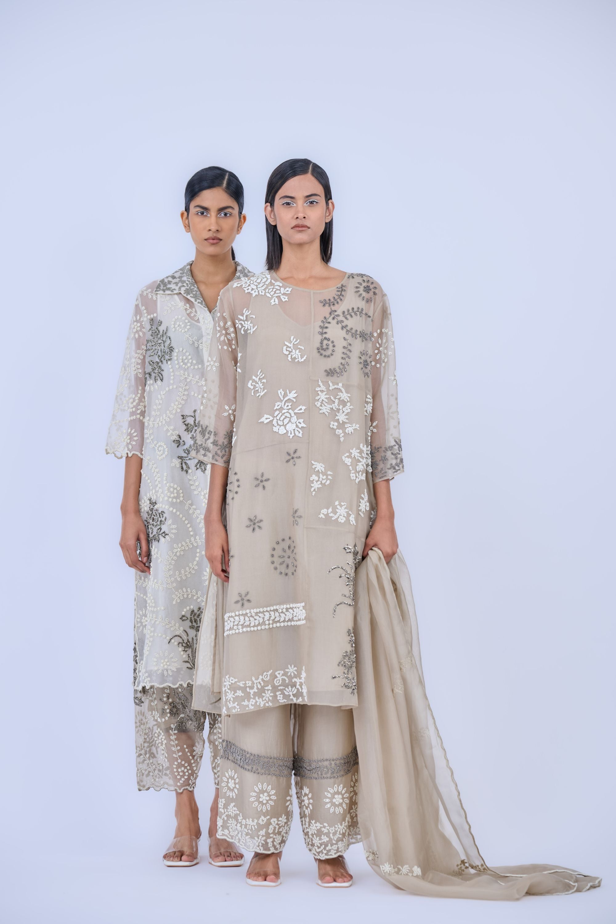 Natural Ec Slv Silk Organza Pant