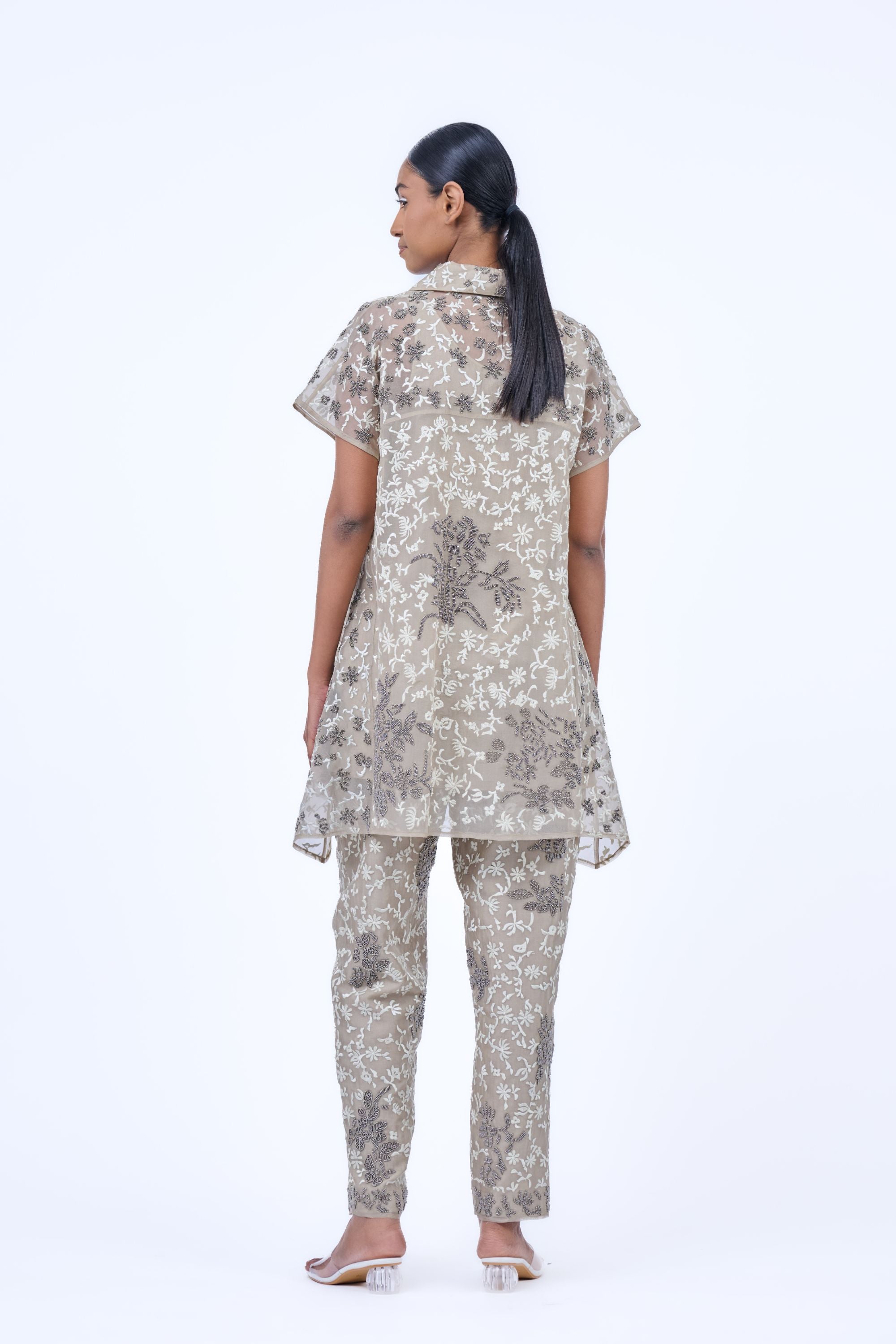 Natural Ec Slv Silk Organza Pant