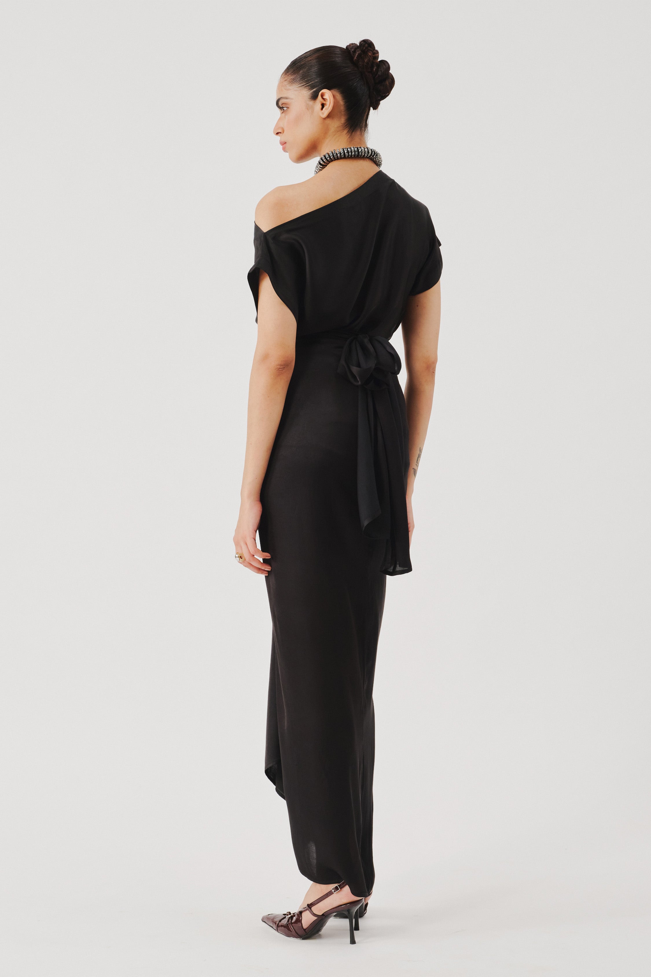 Honey Multiway Draped Skirt in Black