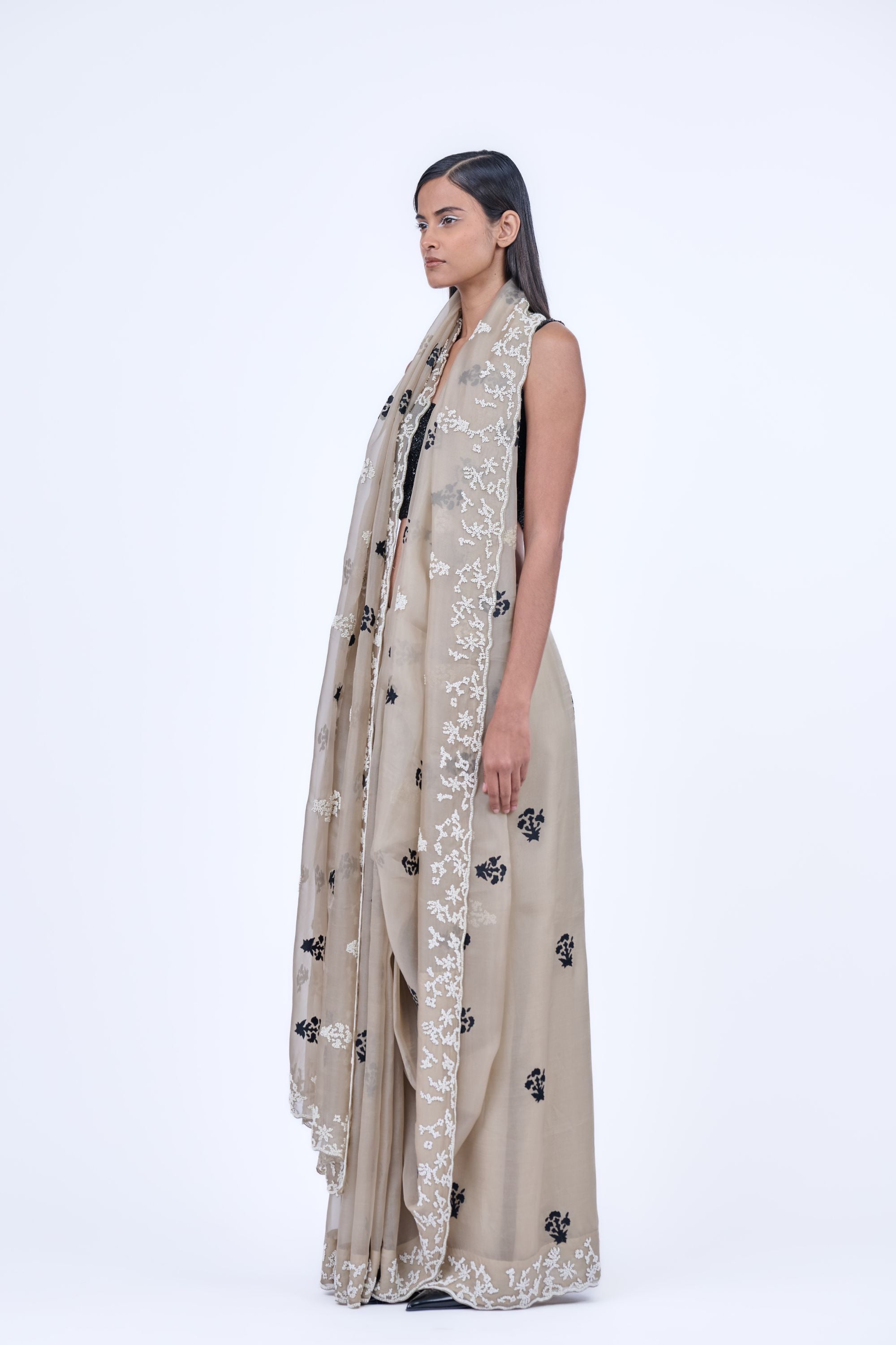 Black Handloom Cotton Blouse