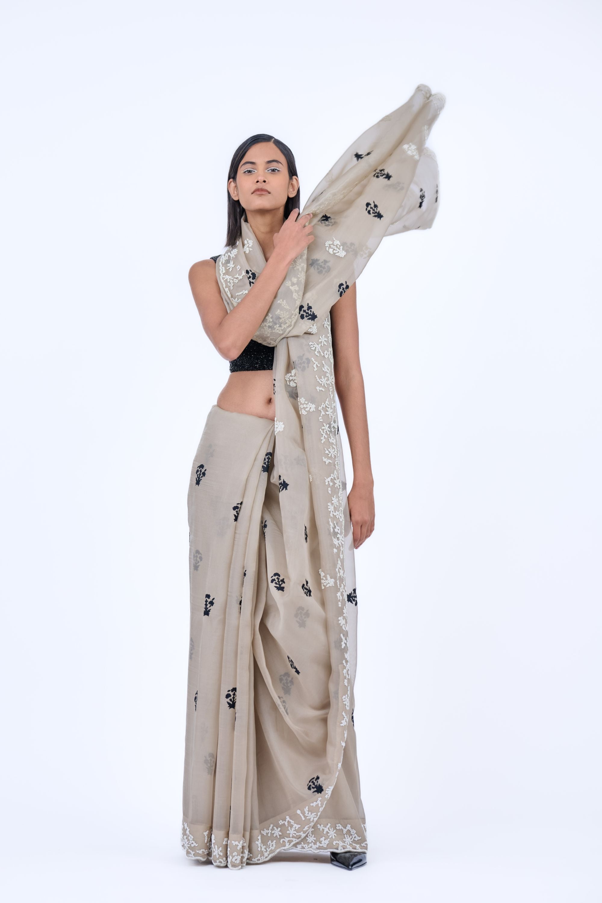 Black Handloom Cotton Blouse