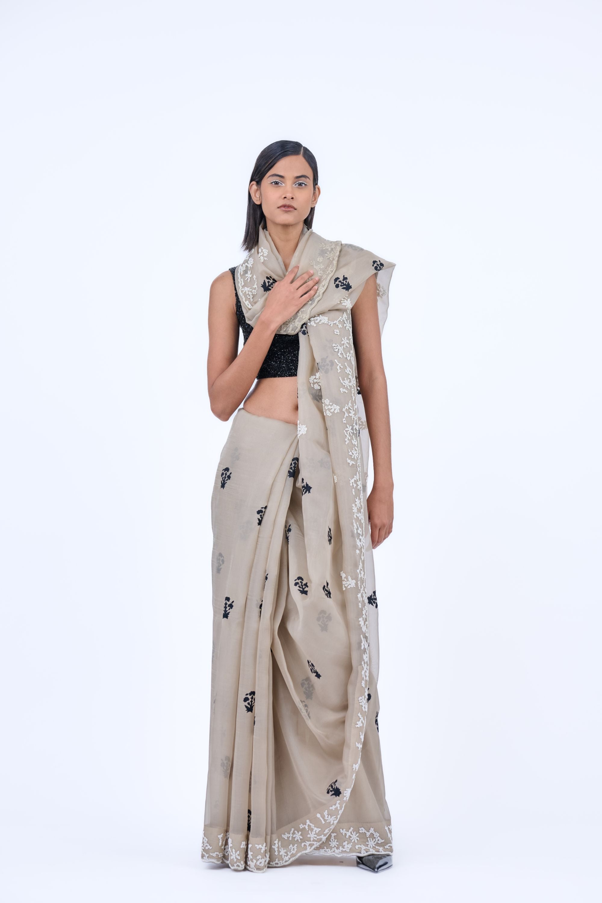 Black Handloom Cotton Blouse