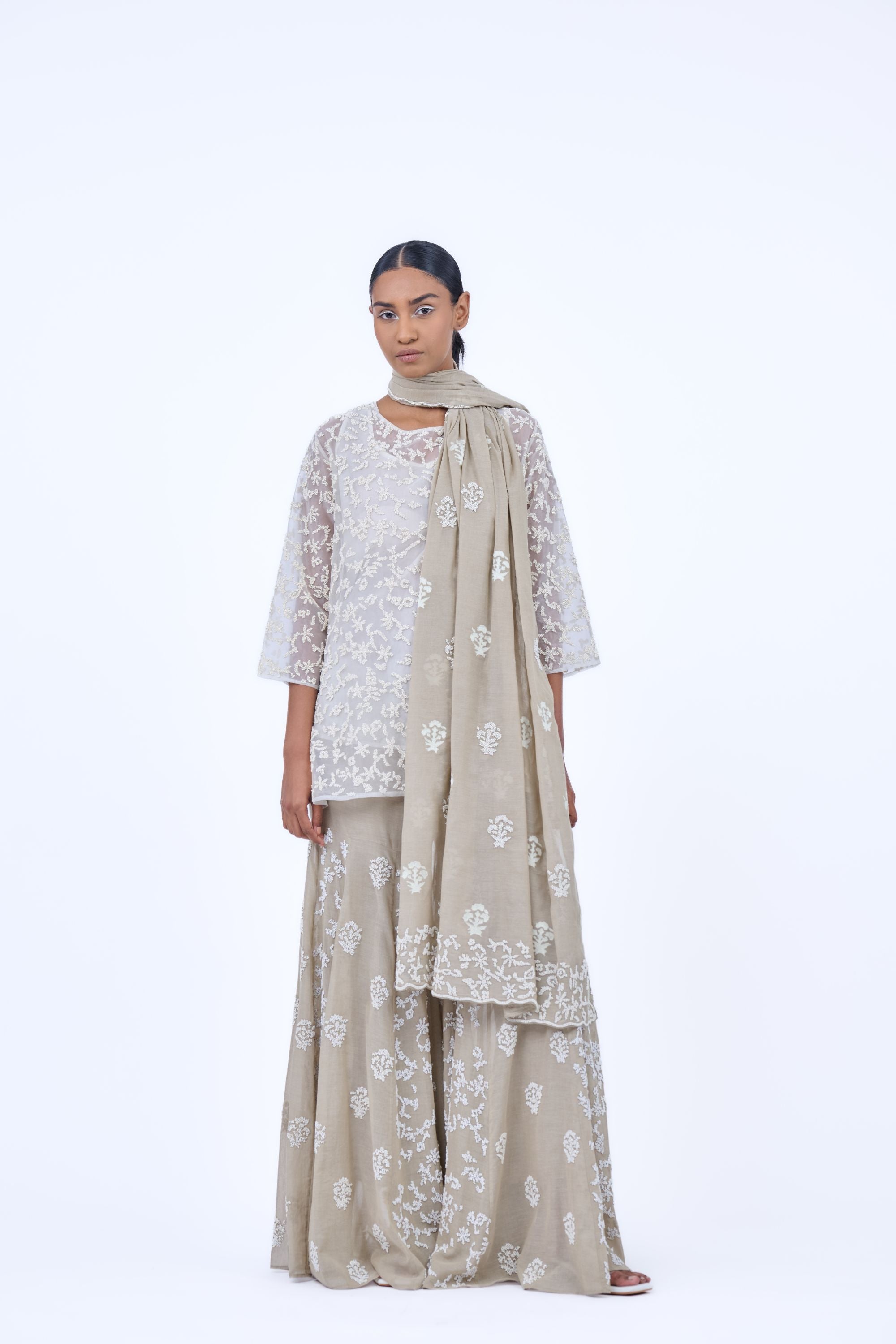 Natural Ec Handloom Cotton Sharara