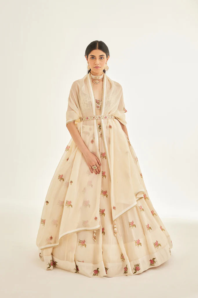 Papyrus White Lehenga Set