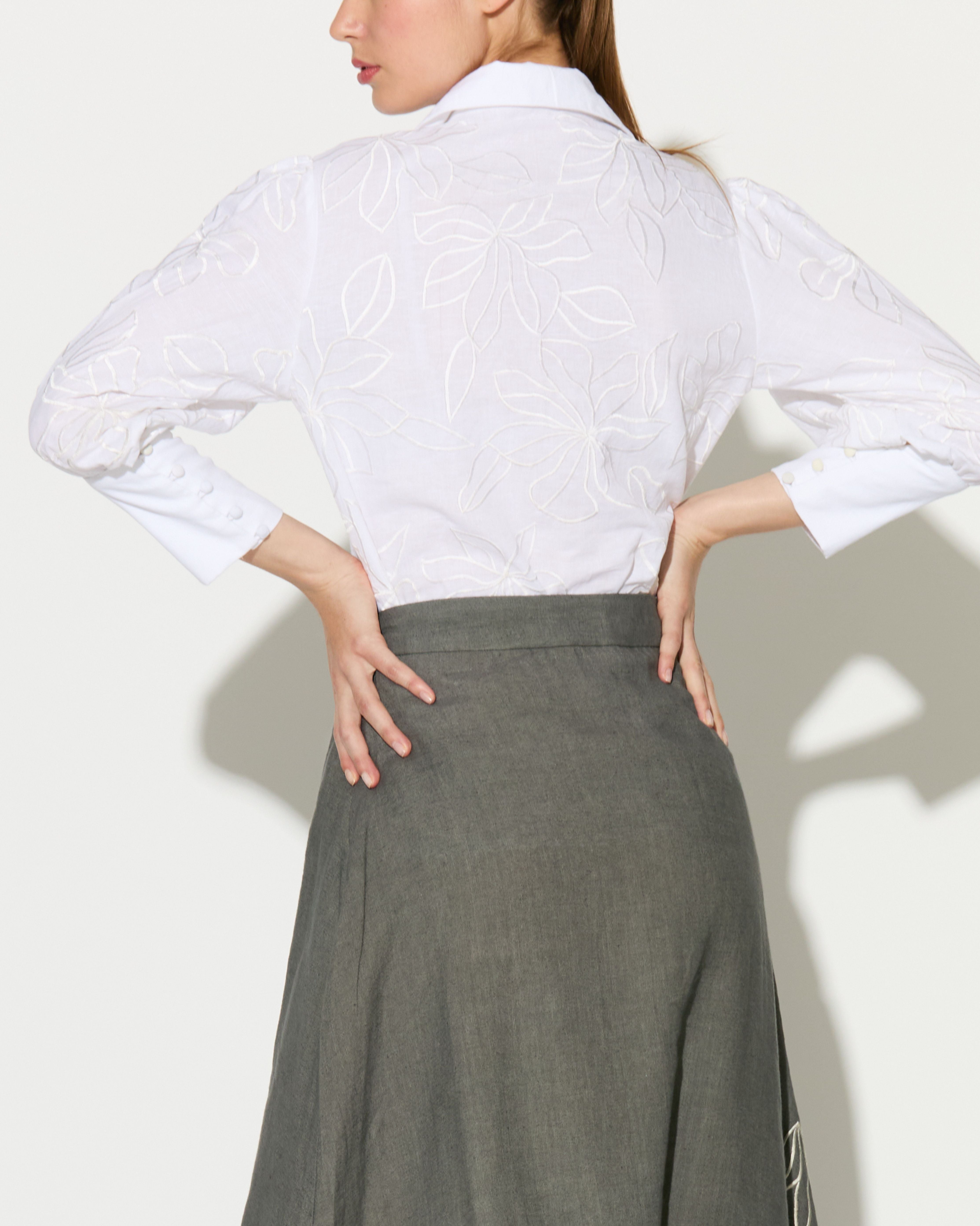 WHITE EMBROIDERED SHIRT