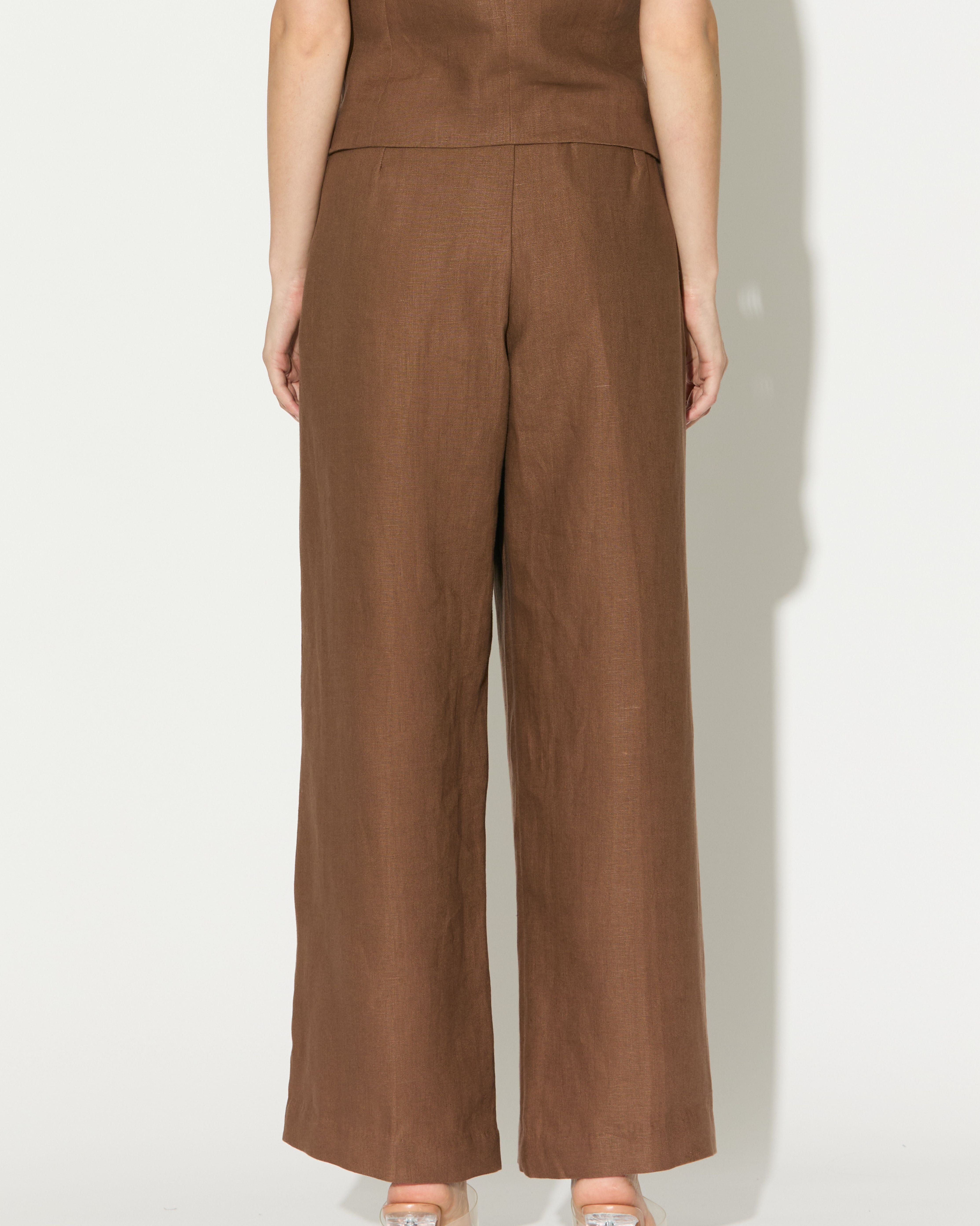BROWN PLAIN PANTS