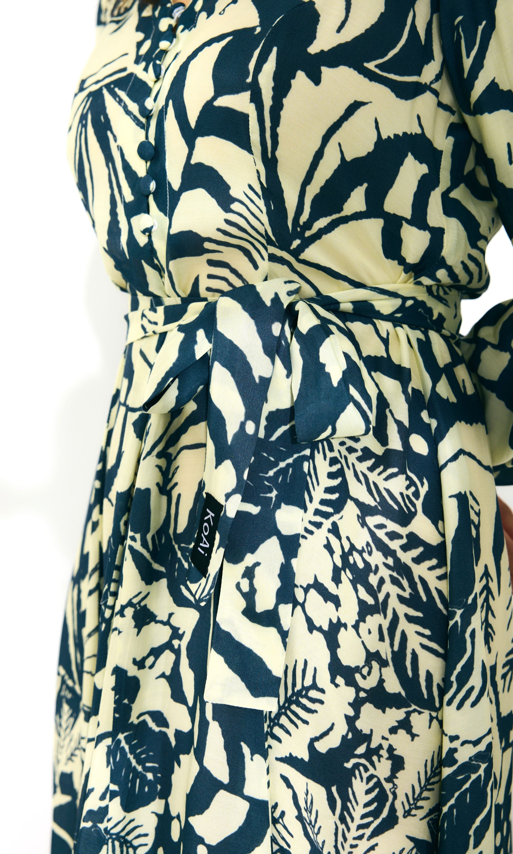 OFF WHITE AND INDIGO LONG DRESS